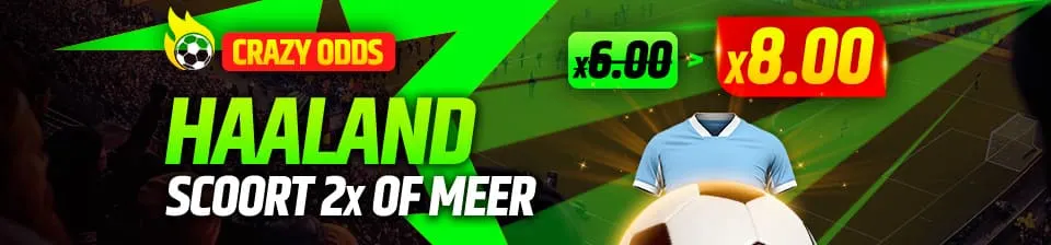 Pak de verhoogde odd en zet in vóór 16 augustus 16:00 uur.