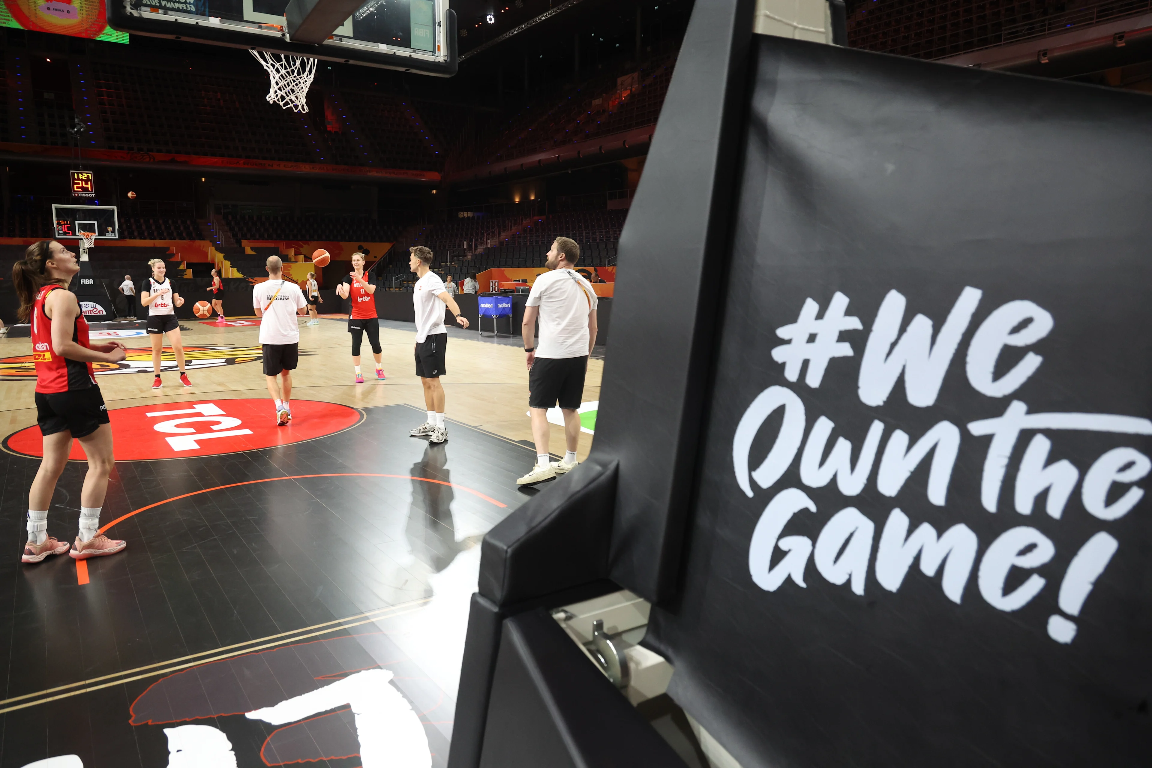 Illustration picture taken during a training session of Belgian national basketball team Belgian Cats, in Berlin, Germany on Thursday 3 September 2026. The FIBA Women's Basketball World Cup take place in Germany from 4 to 23 September 2026. BELGA PHOTO VIRGINIE LEFOUR