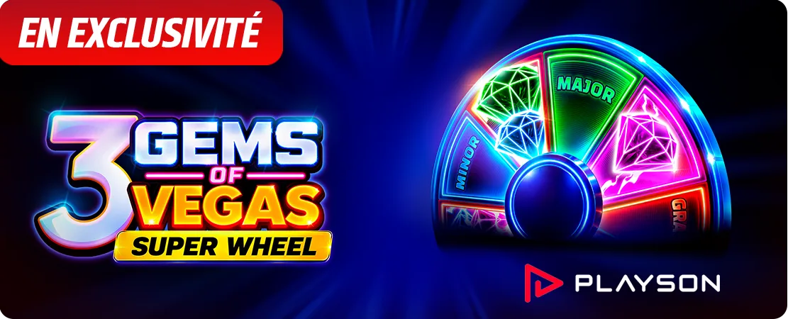 🎡 3 Gems of Vegas: Super Wheel – En exclusivité chez Starcasino !