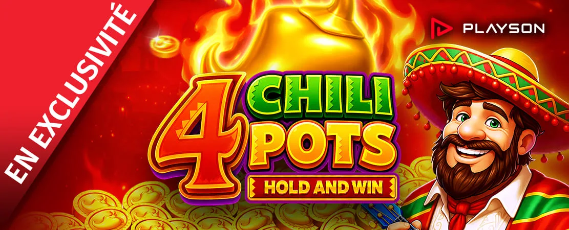 🌶️ 4 Chili Pots: Hold and Win de Playson chez Starcasino