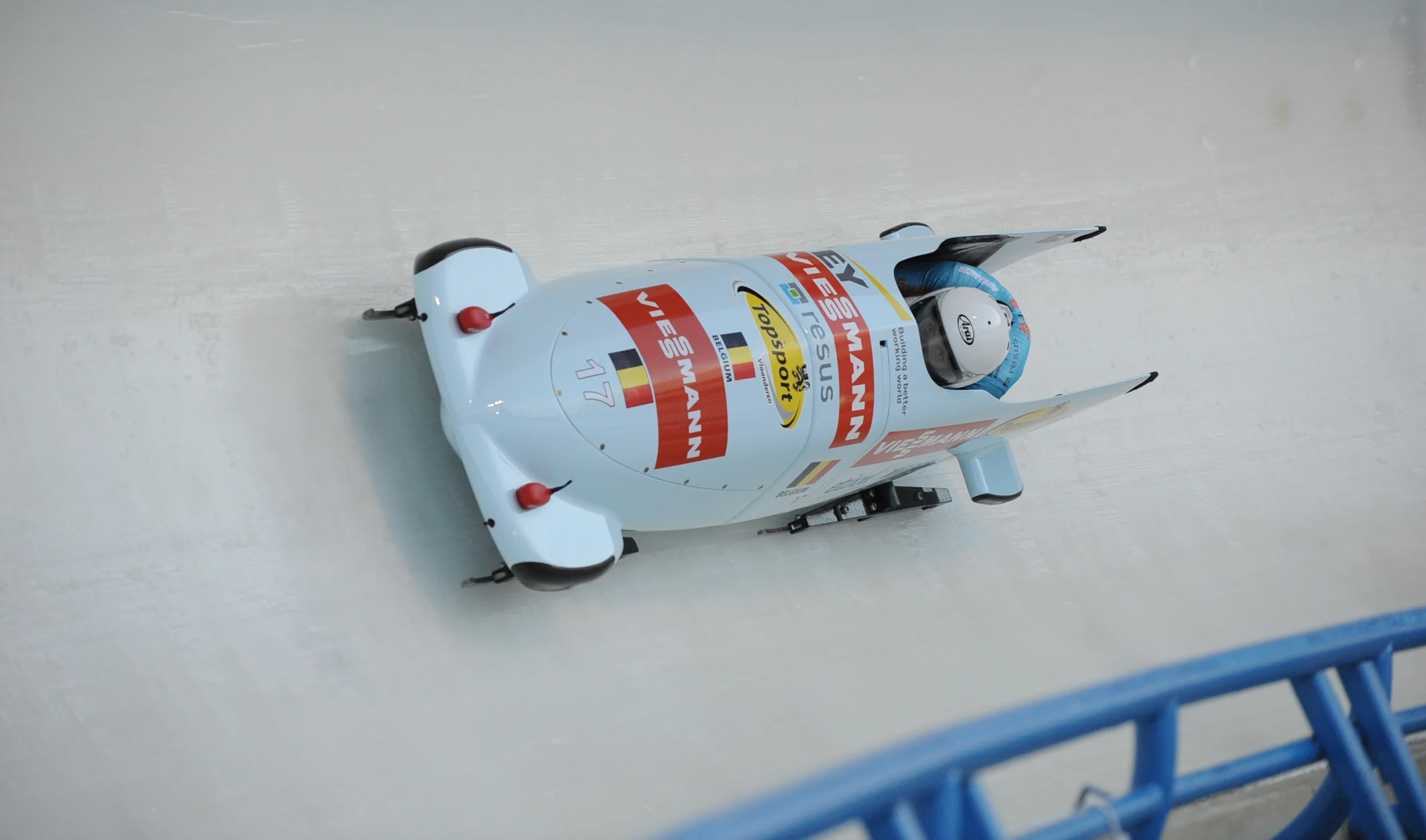 20131209 - BRUSSELS, BELGIUM: Handout picture released on Monday 09 December 2013, by Belgian Bullets shows a run of the Belgian women's bobsleigh team Belgian Bullets. BELGA PHOTO HAND OUT BELGIAN BULLETS