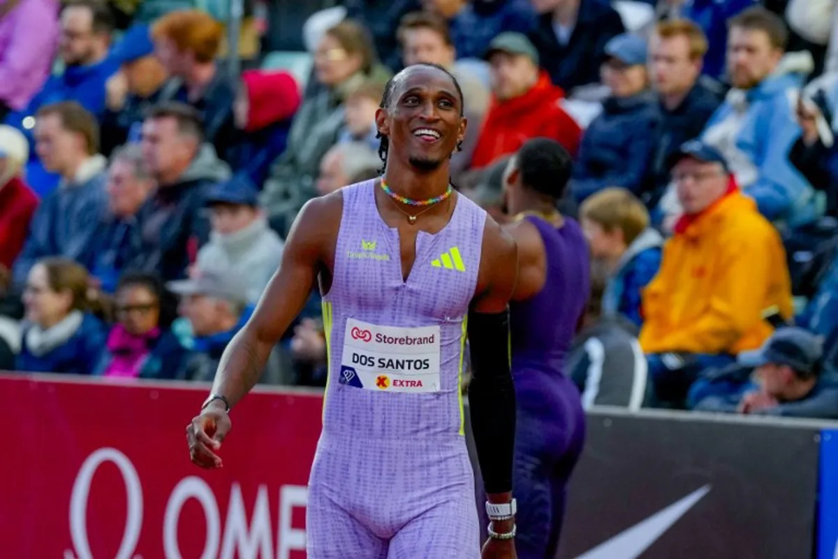 Brazil's Alison Dos Santos reacts prior to the Men's 400m Hurdles event of the Olso Diamond League athletics meeting in Oslo, Norway, on June 10, 2026.  Heiko Junge / NTB / AFP