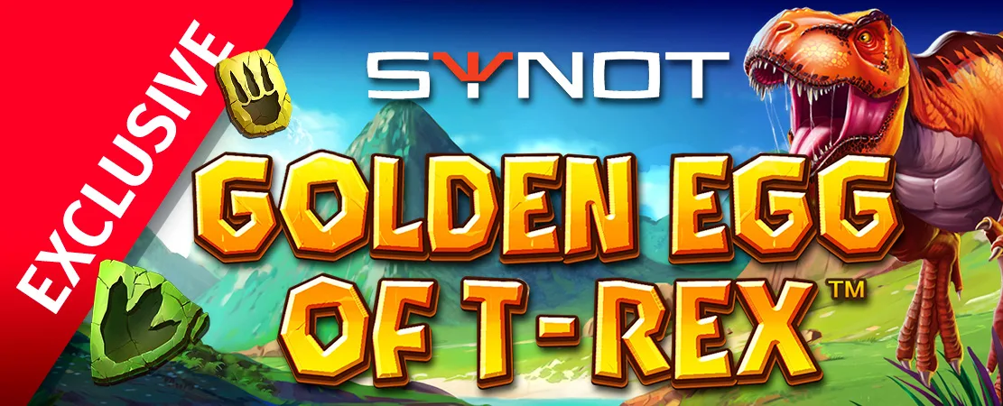 🦖 Exclusively at Starcasino! Golden Egg of T-Rex by Synot!