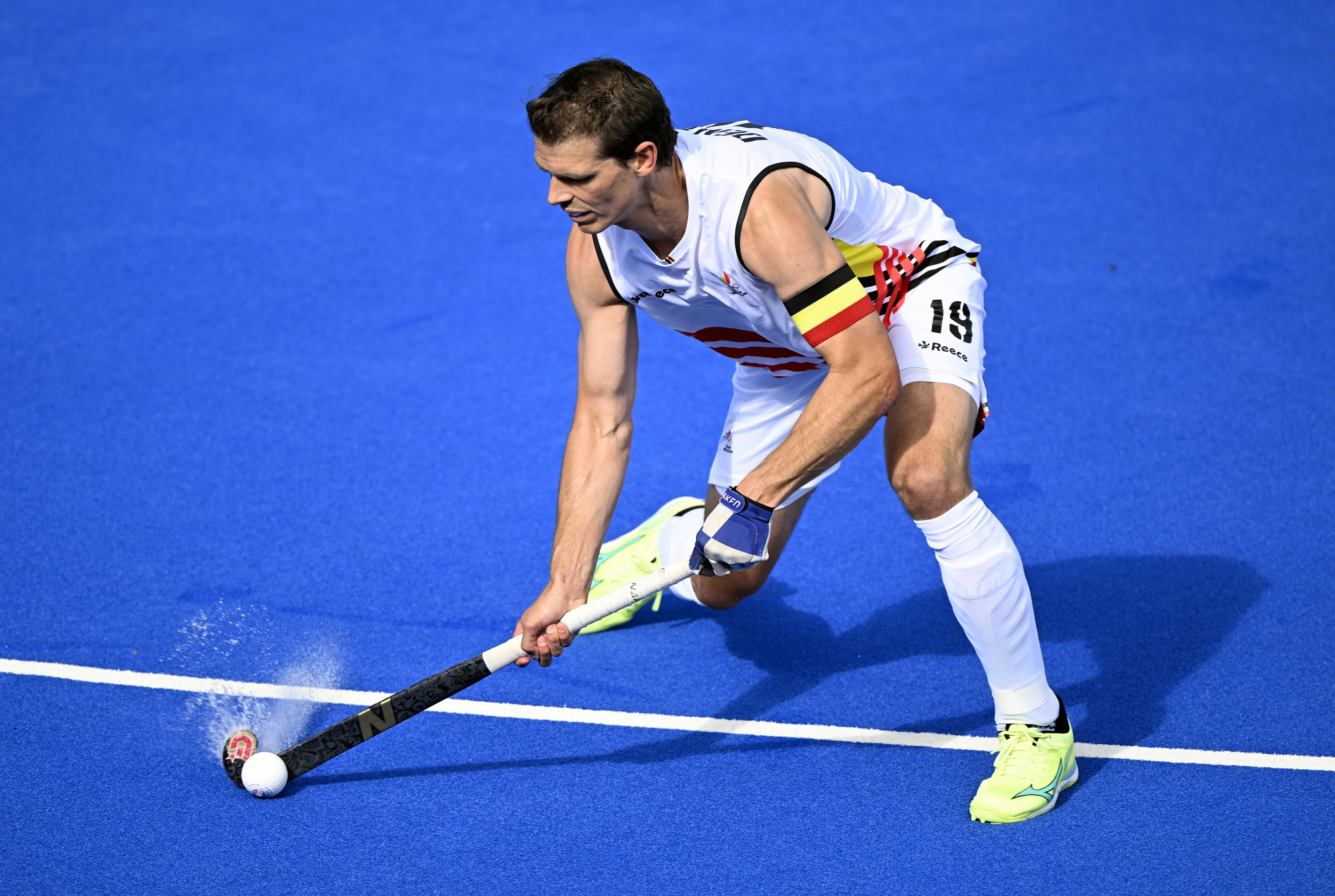 Belgium's Felix Denayer pictured in action during a hockey game between New Zealand and Belgium's national team the Red Lions, game 2 in the men's pool B at the Paris 2024 Olympic Games, on Sunday 28 July 2024 in Paris, France. The Games of the XXXIII Olympiad are taking place in Paris from 26 July to 11 August. The Belgian delegation counts 165 athletes competing in 21 sports. BELGA PHOTO JASPER JACOBS