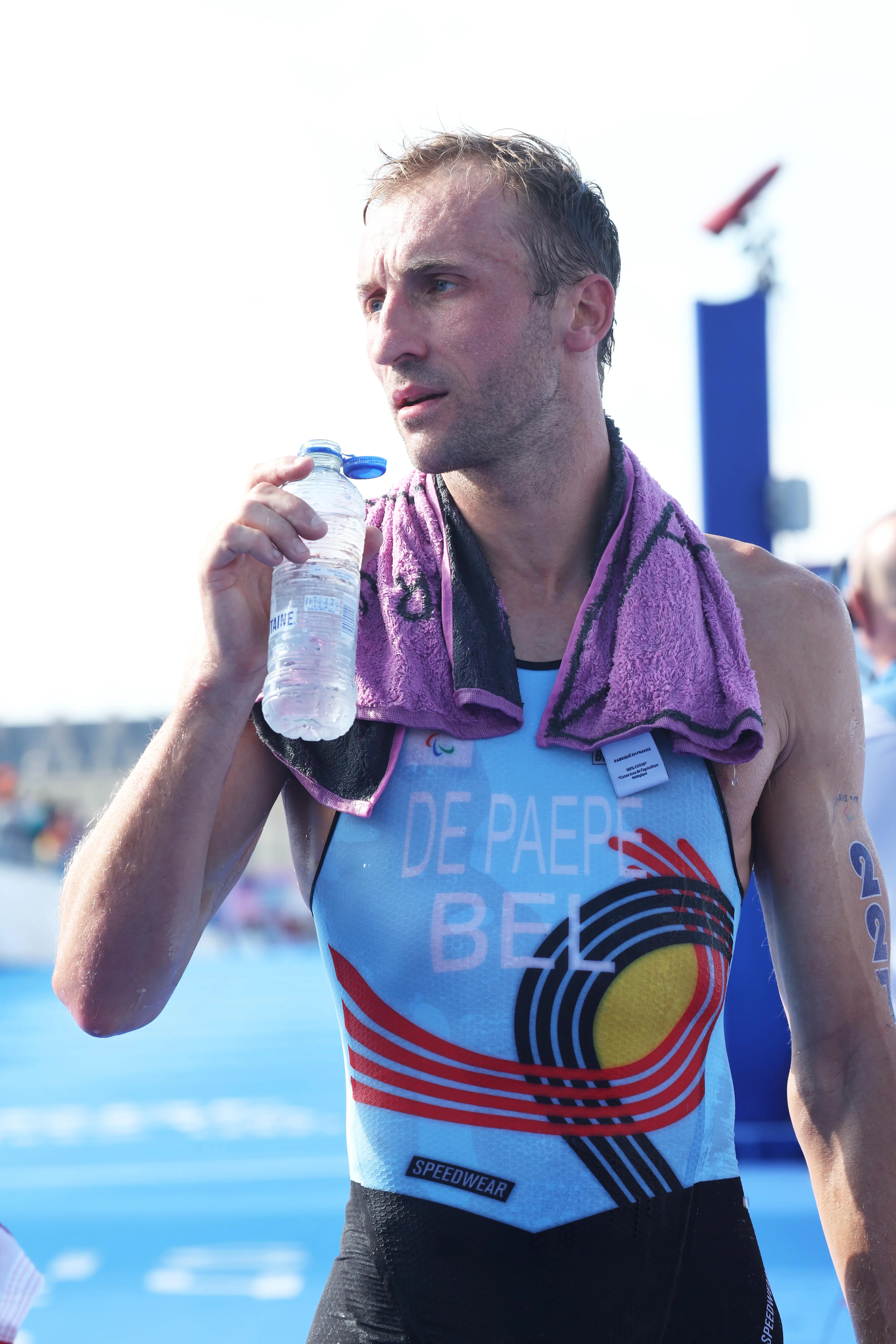 Belgian Wim De Paepe finishes as fifth in the Men Individual PTS2 triathlon event, on day 6 of the 2024 Summer Paralympic Games in Paris, France on Monday 02 September 2024. The 17th Paralympics are taking place from 28 August to 8 September 2024 in Paris. BELGA PHOTO VIRGINIE LEFOUR
