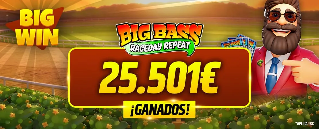 Gran victoria: 25.501 € en Big Bass Raceday