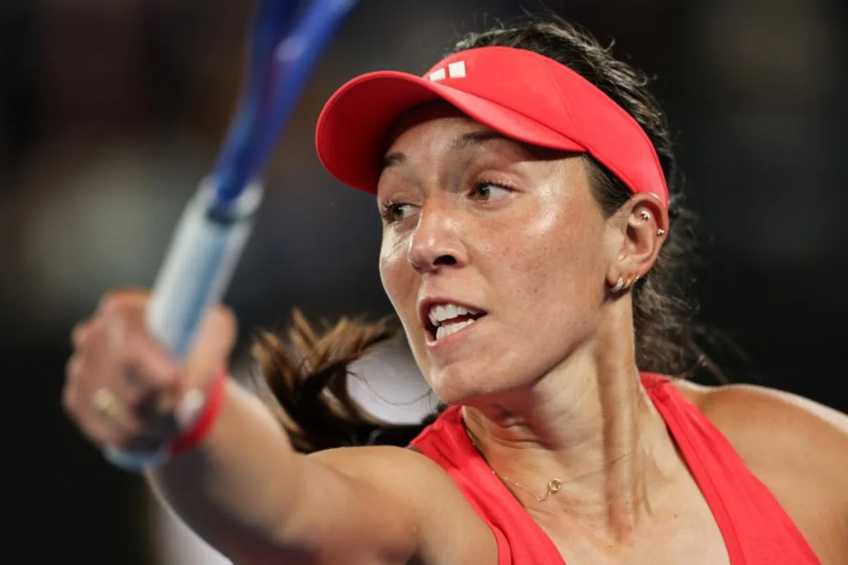 USA's Jessica Pegula hits a return against Serbia's Olga Danilovic during their women's singles match on day six of the Australian Open tennis tournament in Melbourne on January 17, 2025.  Adrian DENNIS / AFP