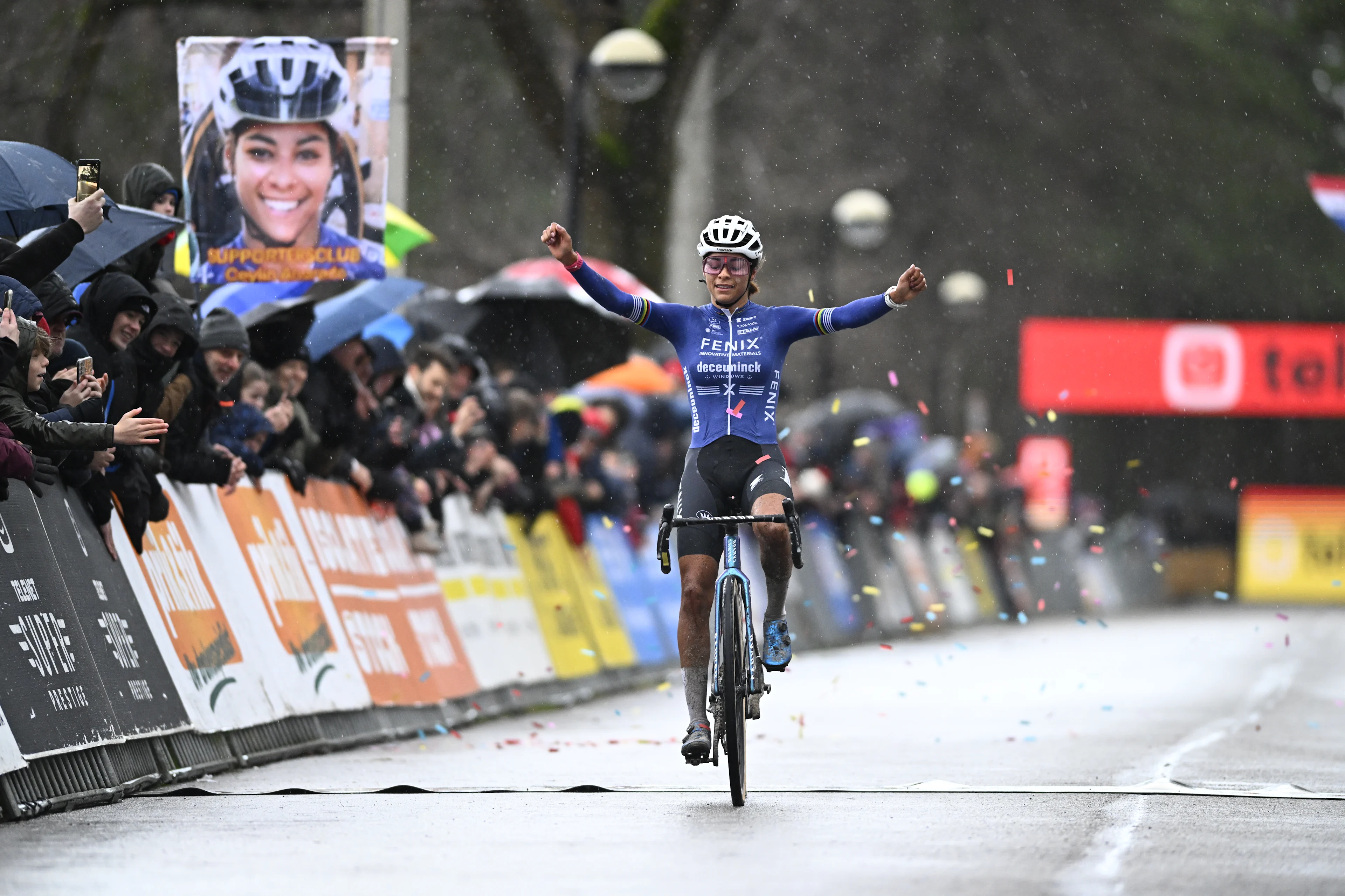 Dutch Ceylin Del Carmen Alvarado pictured in action during the women's elite race of the superprestige cyclocross cycling event, race 5 out of 8,  in Mol. BELGA PHOTO JASPER JACOBS