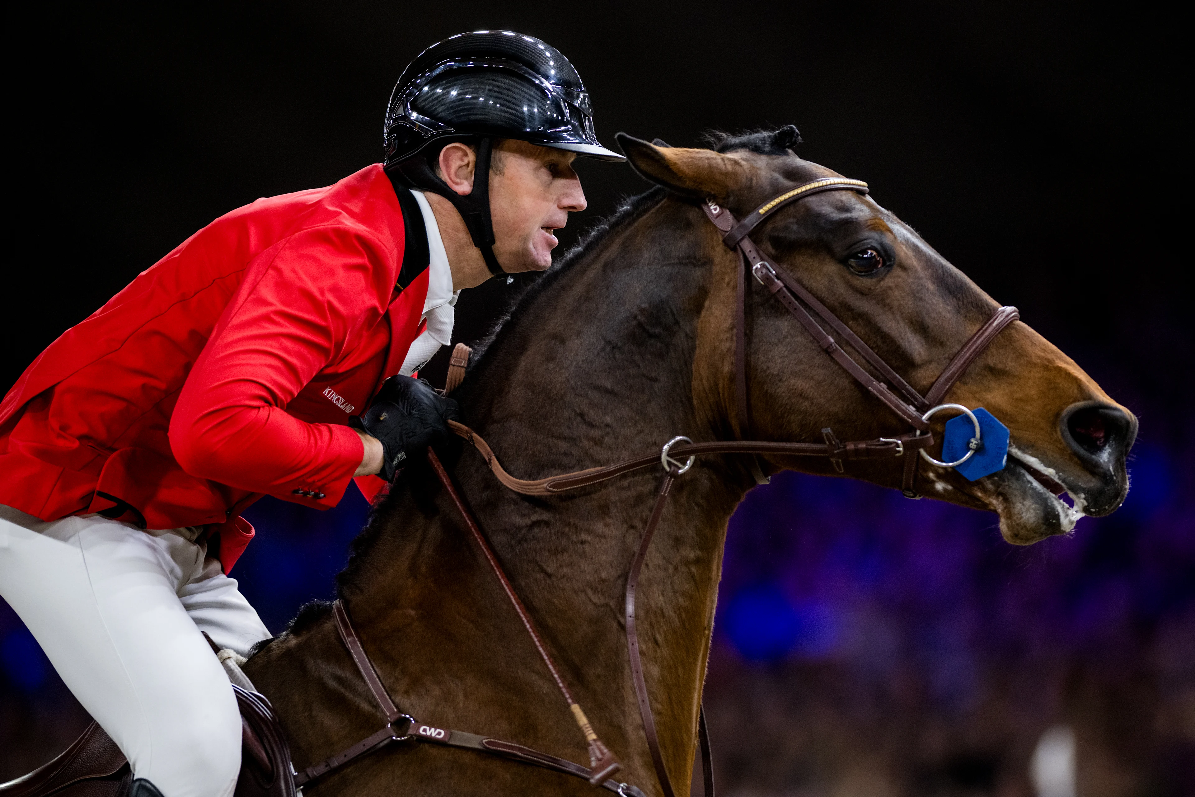 Belgian rider Koen Vereecke with Kasanova de la Pomme pictured in action during the FEI World Cup Jumping competition at the 'Vlaanderens Kerstjumping - Memorial Eric Wauters' equestrian event in Mechelen on Saturday 30 December 2023. BELGA PHOTO JASPER JACOBS