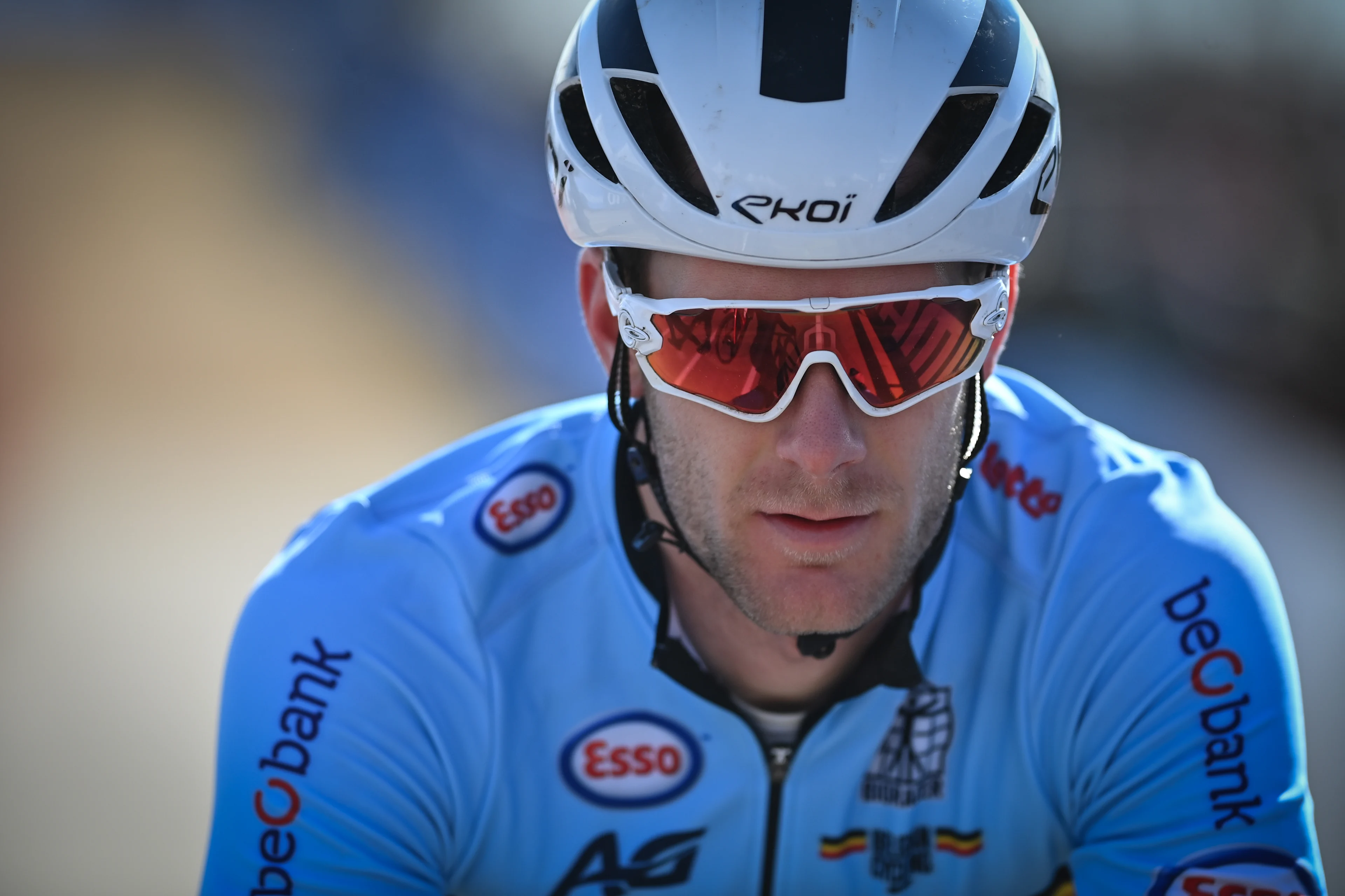 Belgian Daan Soete pictured at the start of the mixed Team Relay race at the World Championship cyclocross cycling in Fayetteville, United States, Friday 28 January 2022. The world championships are taking place from 28 to 30 January. BELGA PHOTO DAVID STOCKMAN