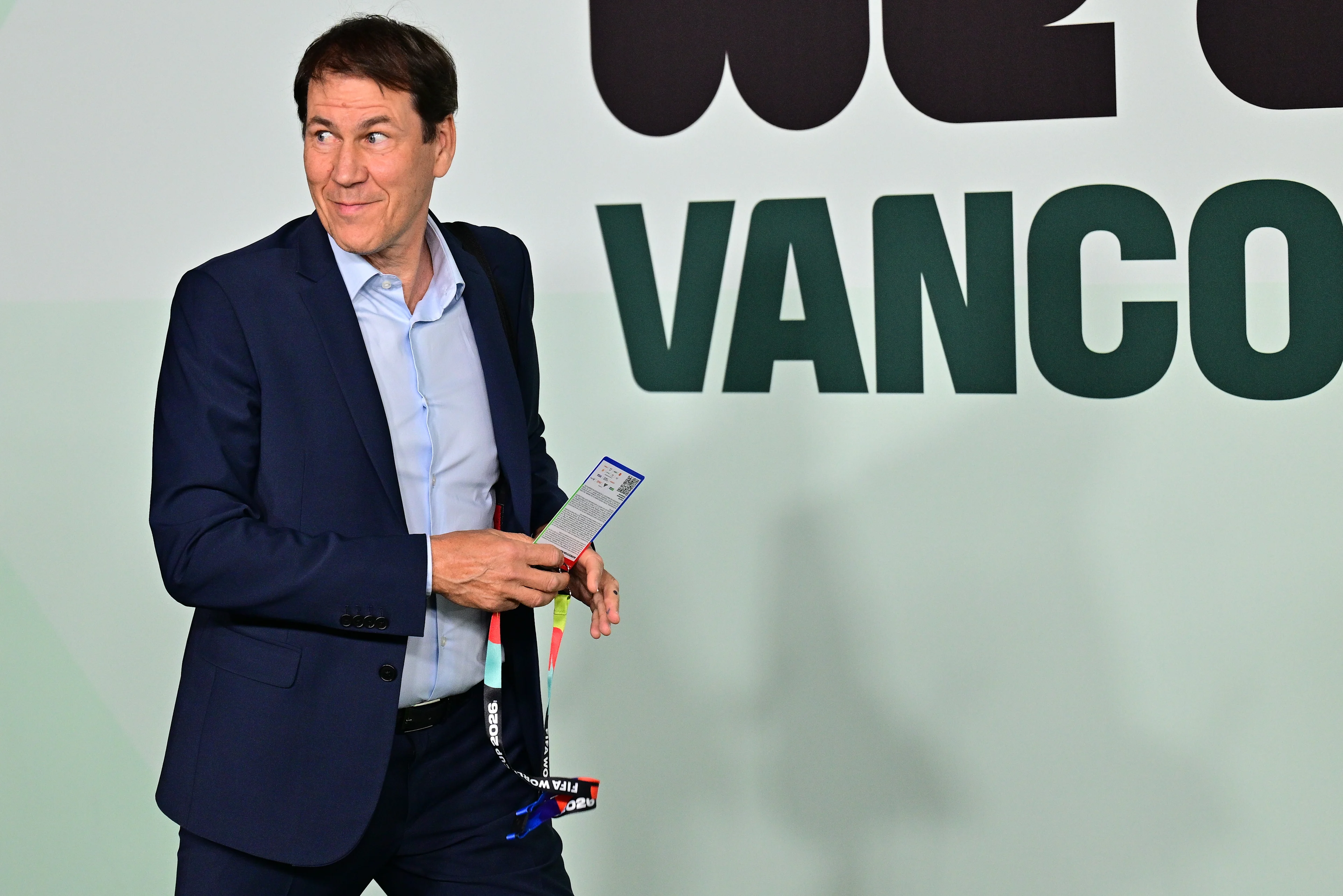 Belgium's head coach Rudi Garcia arrives for a soccer game between Belgian national team Red Devils and New Zealand, on Friday 26 June 2026, at the BC Place Vancouver stadium in Vancouver, Canada, the third game in the group stage of the FIFA World Cup 2026. The Diables Rouges - Rode Duivels were drawn into Group G. BELGA PHOTO DIRK WAEM