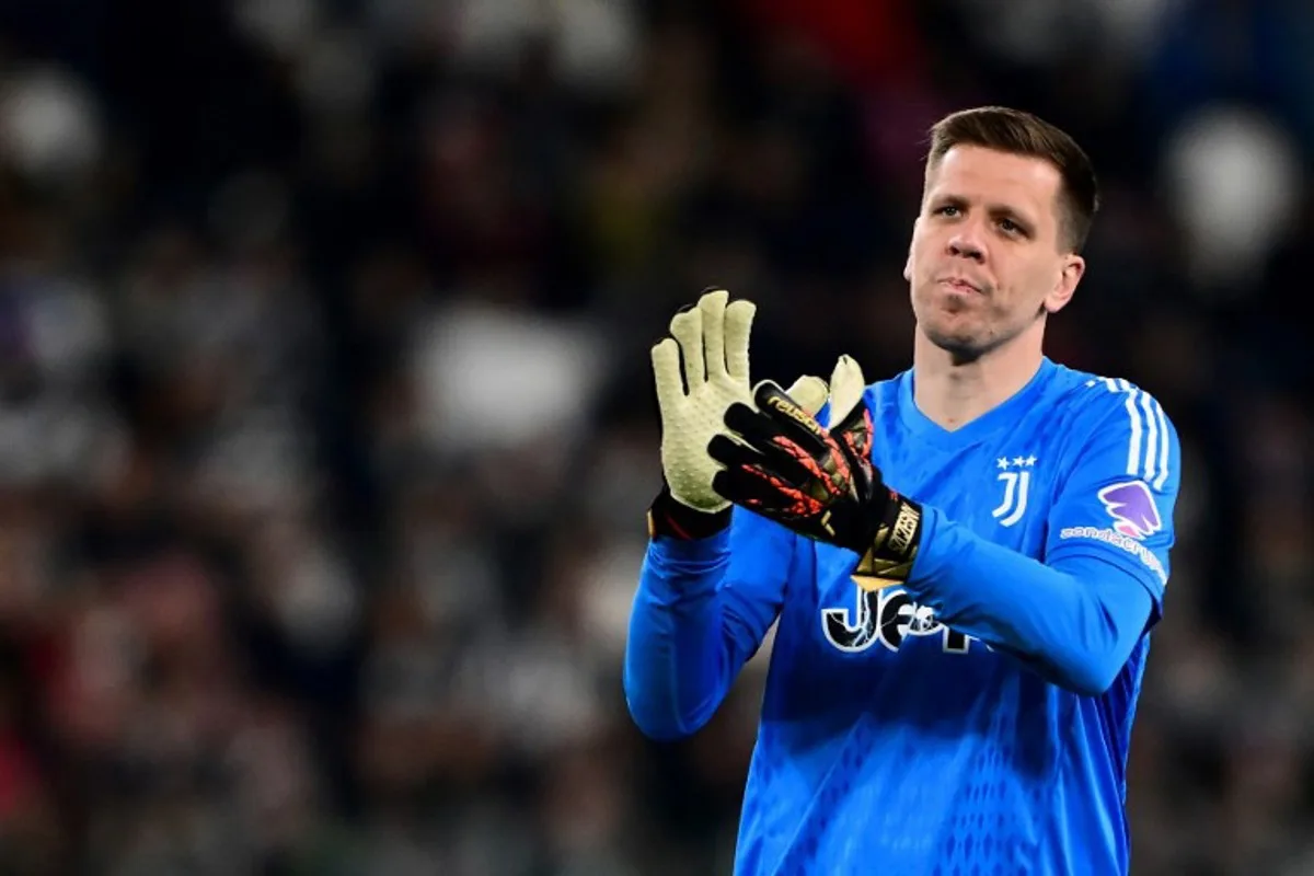 Juventus' Polish goalkeeper #01 Wojciech Szczesny reacts during the Italian Serie A football match between Juventus and Atalanta at the Allianz Stadium in Turin, on March 10, 2024. 0, 2024. MARCO BERTORELLO / AFP