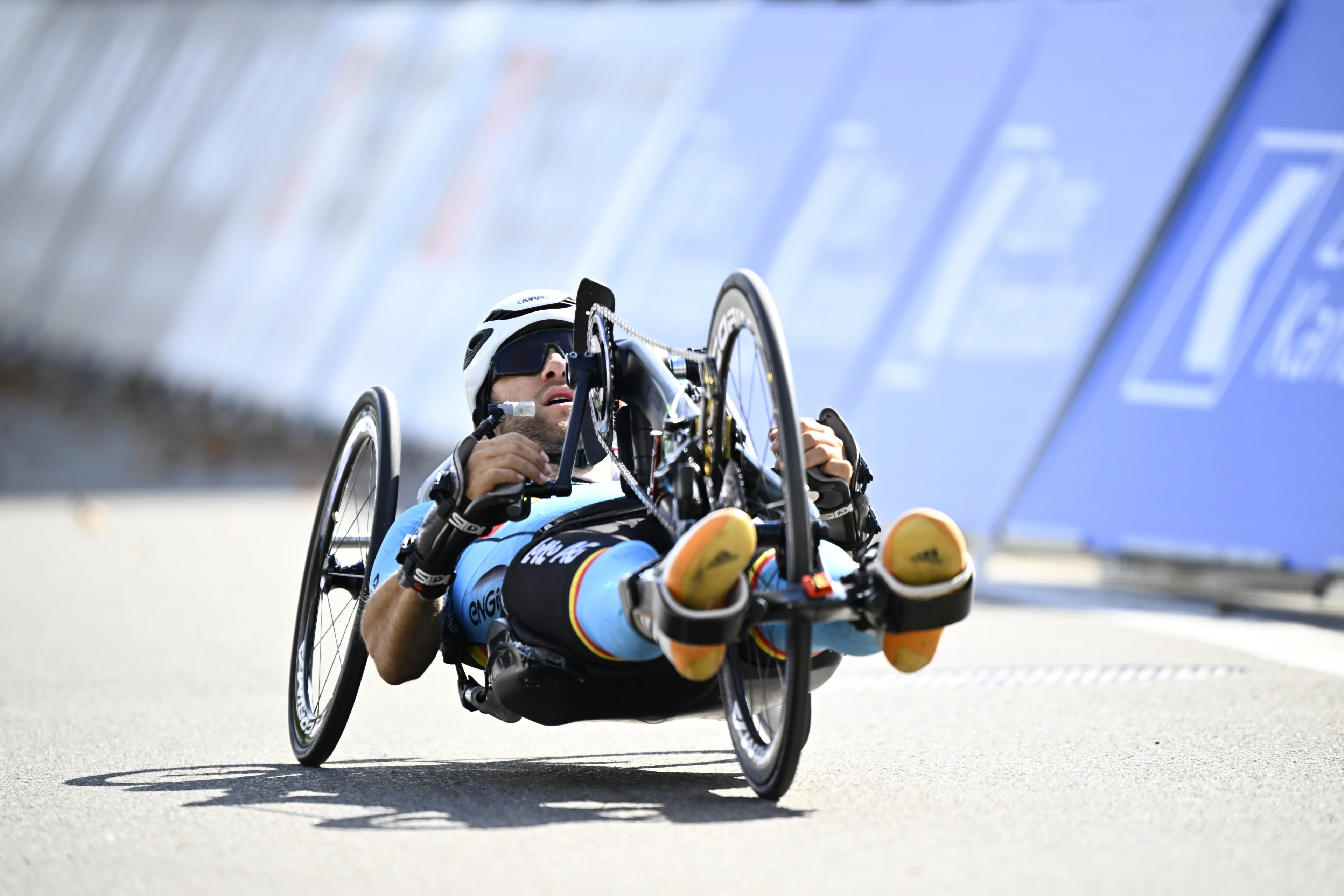 Belgian Maxime Hordies wins the bronze medal in the Men individual time trial race in the H1 category at the 2024 UCI Road and Para-Cycling Road World Championships, Tuesday 24 September 2024, in Zurich, Switzerland. The Worlds are taking place from 21 to 29 September. BELGA PHOTO JASPER JACOBS