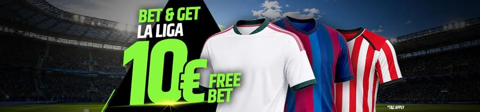 Place a bet and get €10 in Freebet to bet live on the Spanish League.