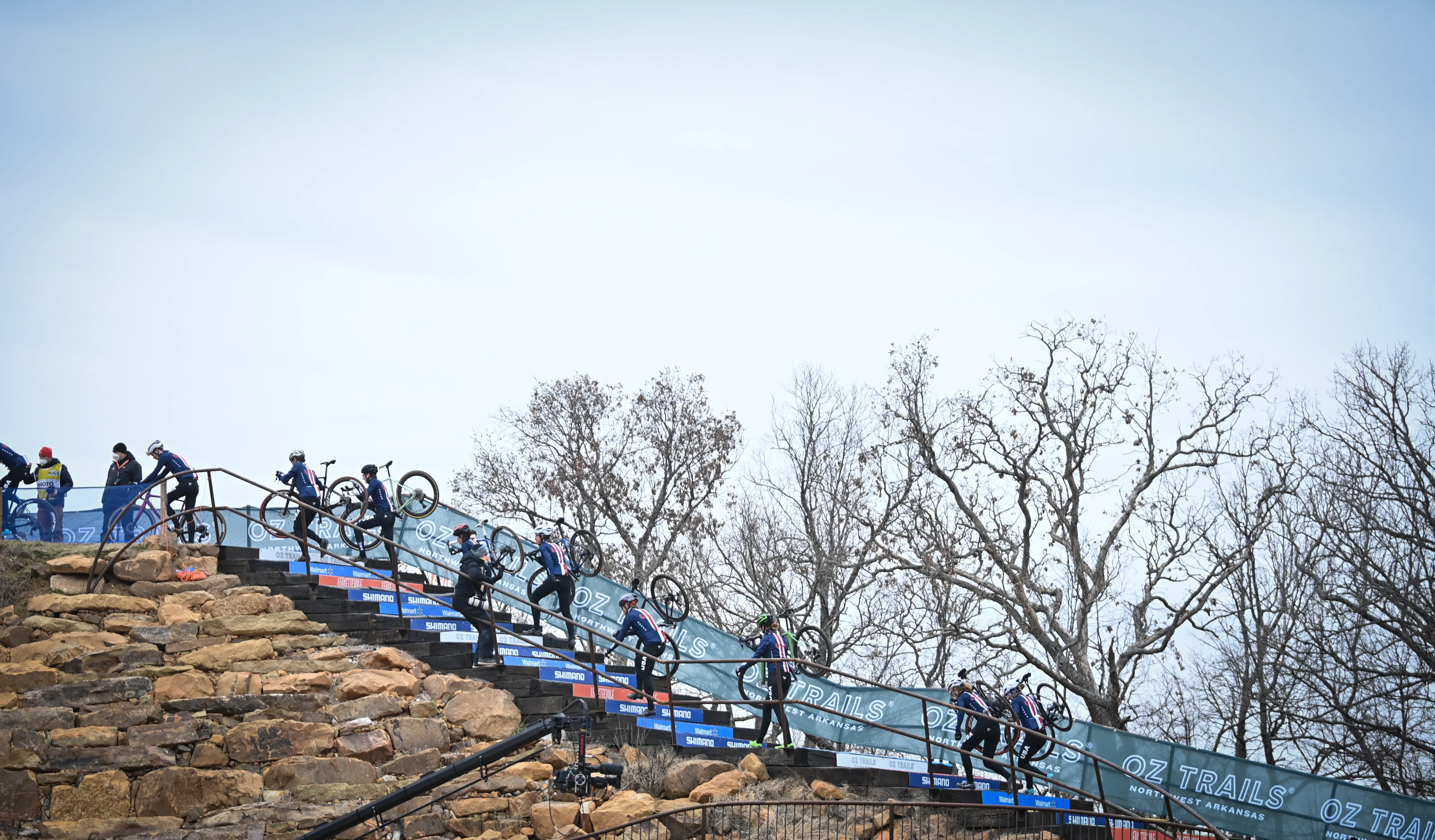 Illustration picture taken during a training session ahead of the world championships cyclocross cycling, in Fayetteville, Arkansas, USA, Thursday 27 January 2022. The worlds are taking place this weekend. BELGA PHOTO DAVID STOCKMAN