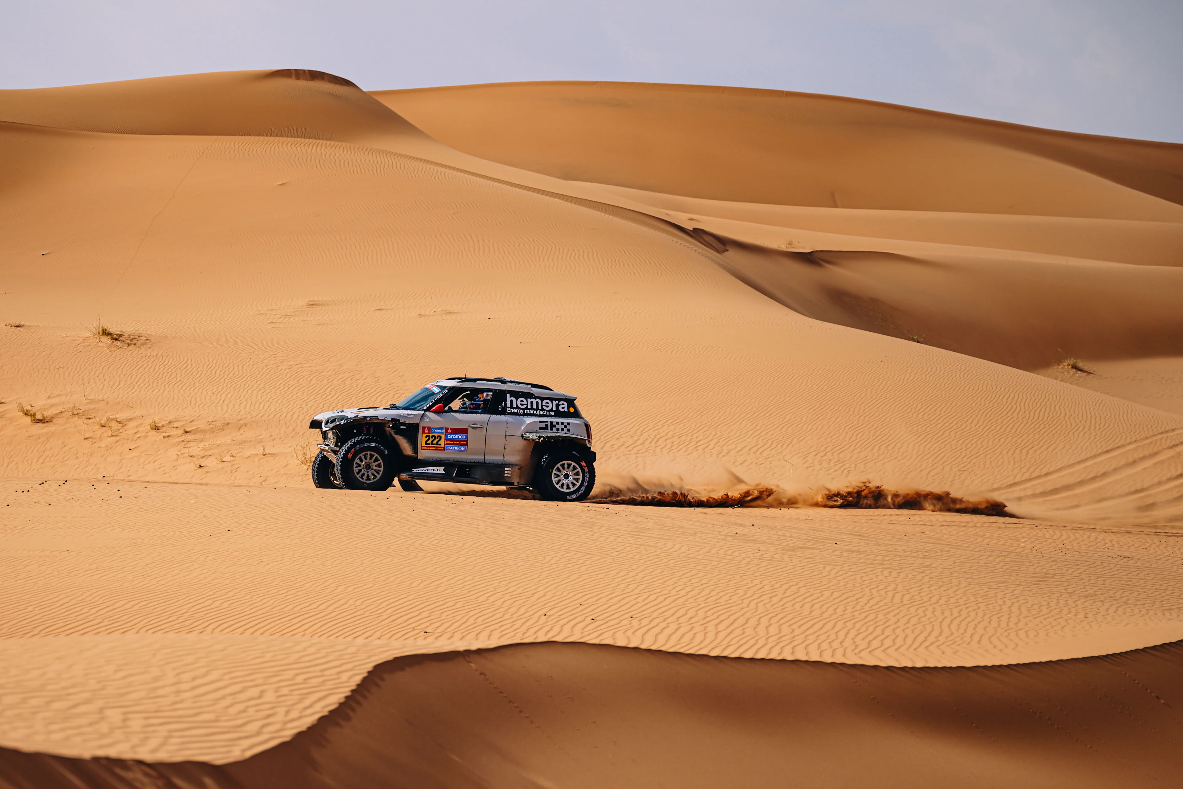 ATTENTION EDITORS - HAND OUT PICTURES - EDITORIAL USE ONLY - MANDATORY CREDIT: SIMON BAUCHAU  Hand out picture released by Eric Dupain shows Guillaume de Mevius and Mathieu Baumel during stage 7 of the 2025 Dakar rally race in Al Duwadimi, Saoudi Arabia on Sunday 12 January 2025.  *** Belga and Belga Editorial Board decline all responsibility regarding the content of this picture. *** BELGA PHOTO HAND OUT SIMON BAUCHAU