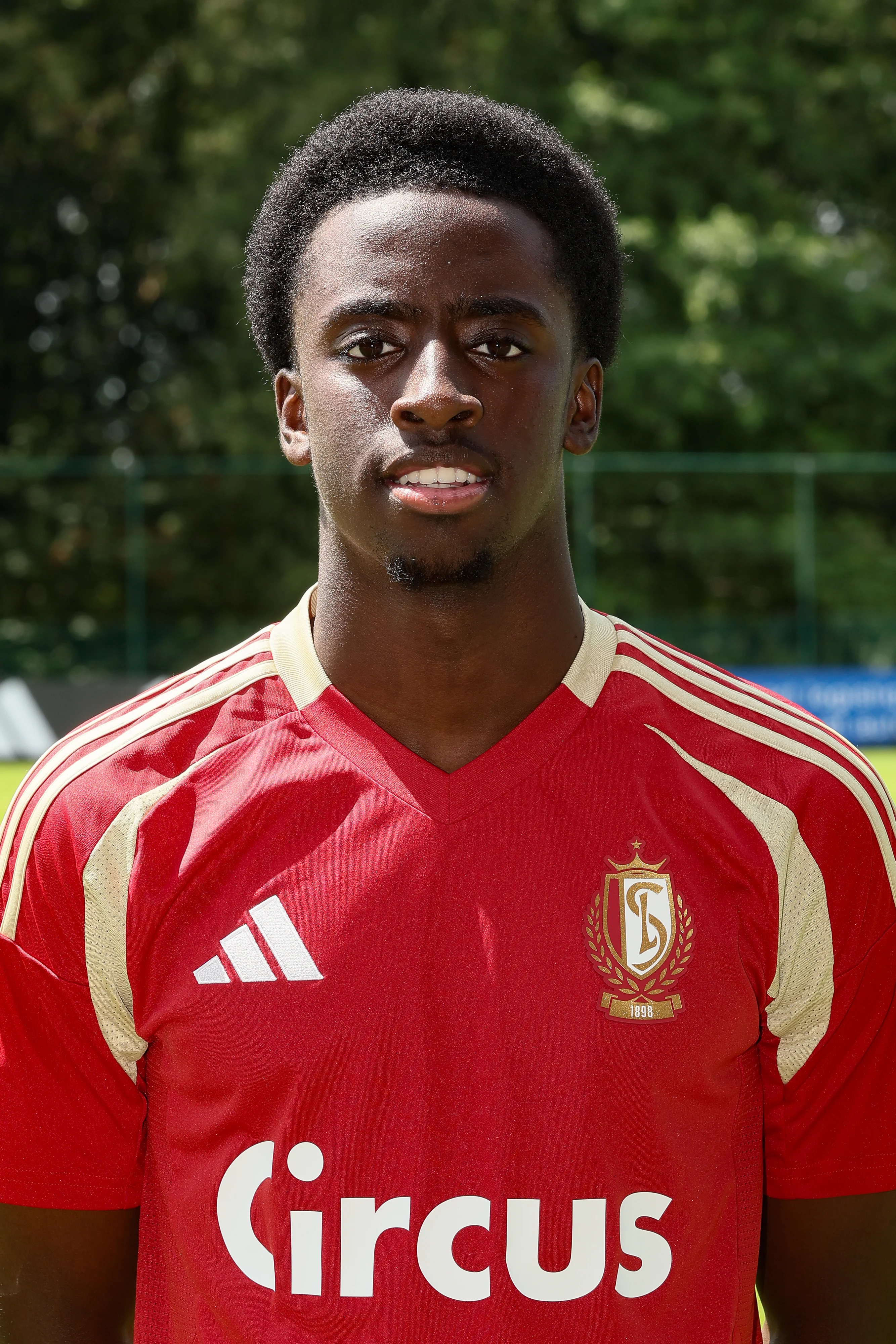 Standard's Hakim Sahabo poses for a portrait picture at the 2024-2025 season photoshoot of Belgian Jupiler Pro League team Standard de Liege, Monday 15 July 2024 in Liege. BELGA PHOTO BRUNO FAHY