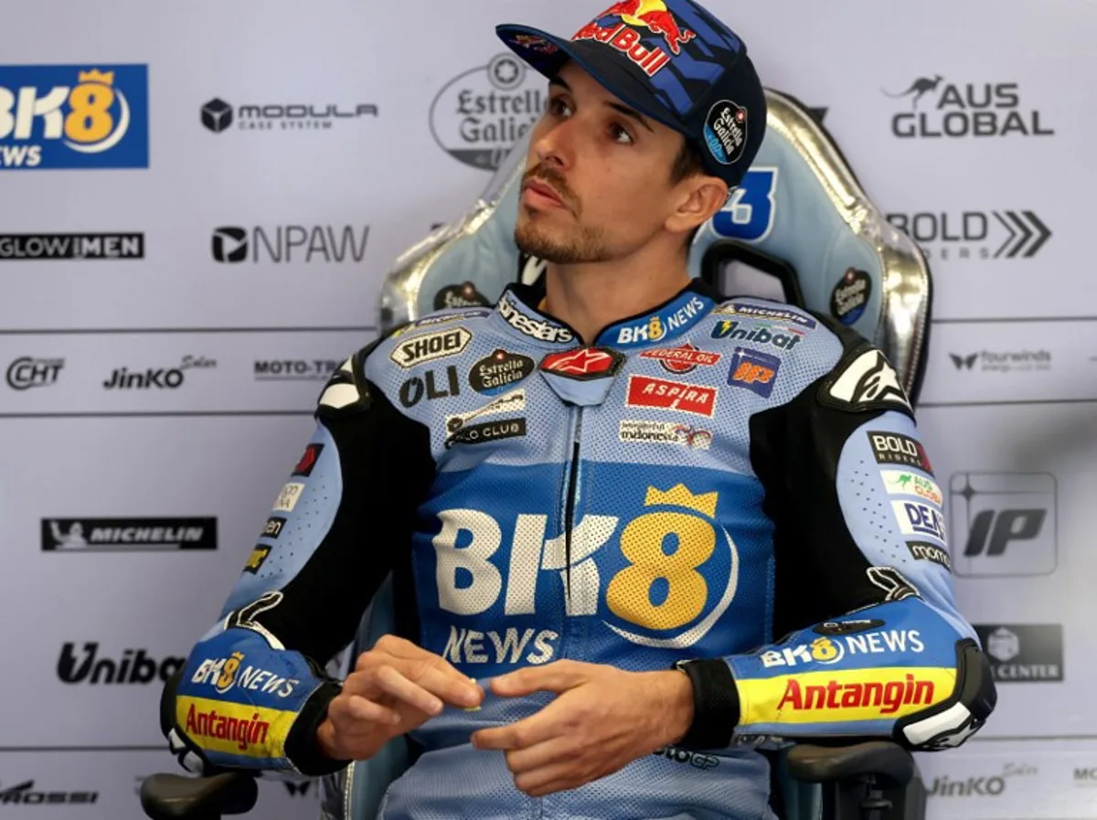 BK8 Gresini Racing MotoGP team's Spanish MotoGP rider Alex Marquez sits in his box prior the second MotoGP free practice session of the Moto Grand Prix of Catalonia at the Circuit de Catalunya on September 6, 2024 in Montmelo on the outskirts of Barcelona. Lluis GENE / AFP