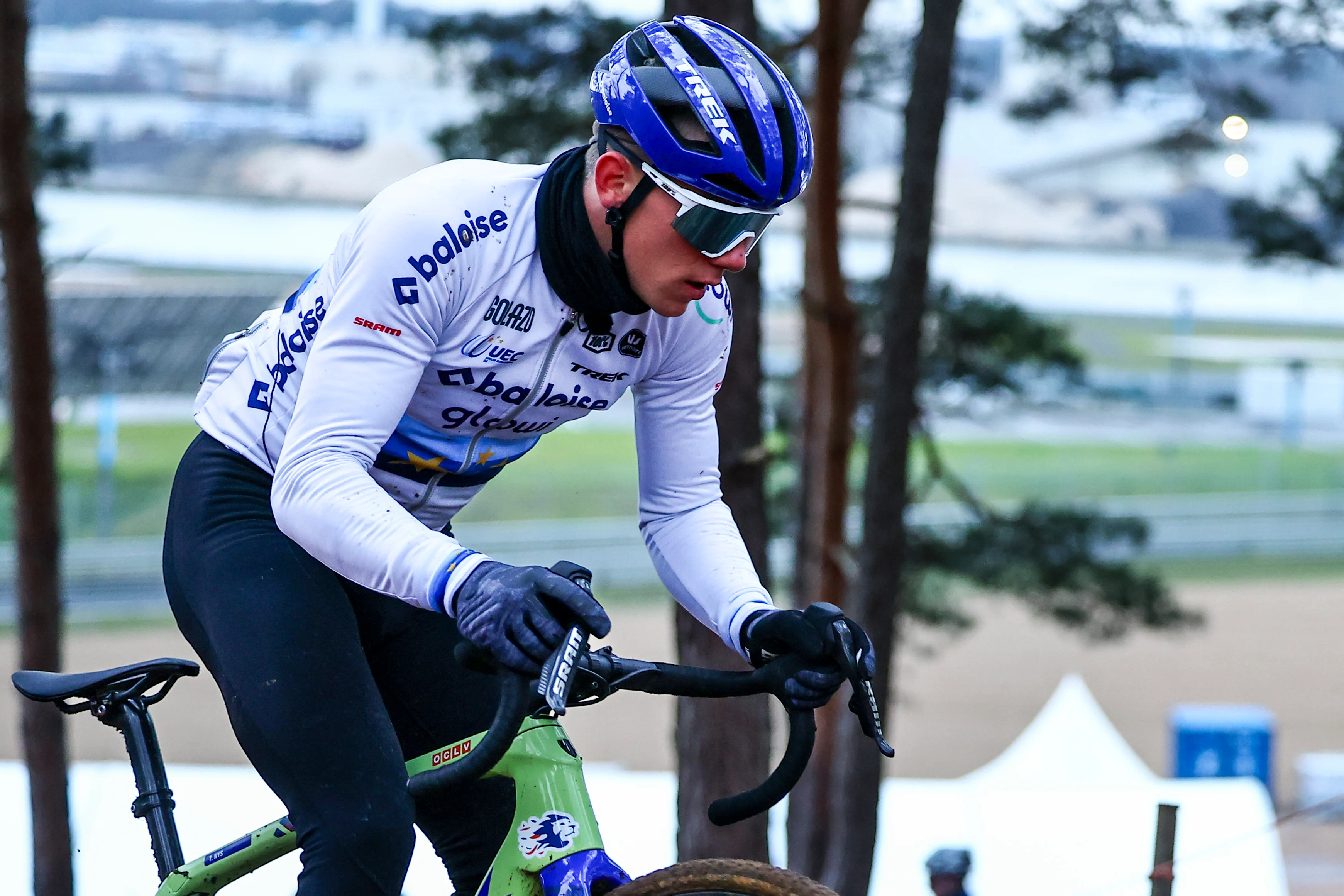 Belgian Thibau Nys pictured in action during a training session ahead of the Belgian Championships on Wednesday 08 January 2025 in Heusden-Zolder, Belgium. BELGA PHOTO DAVID PINTENS