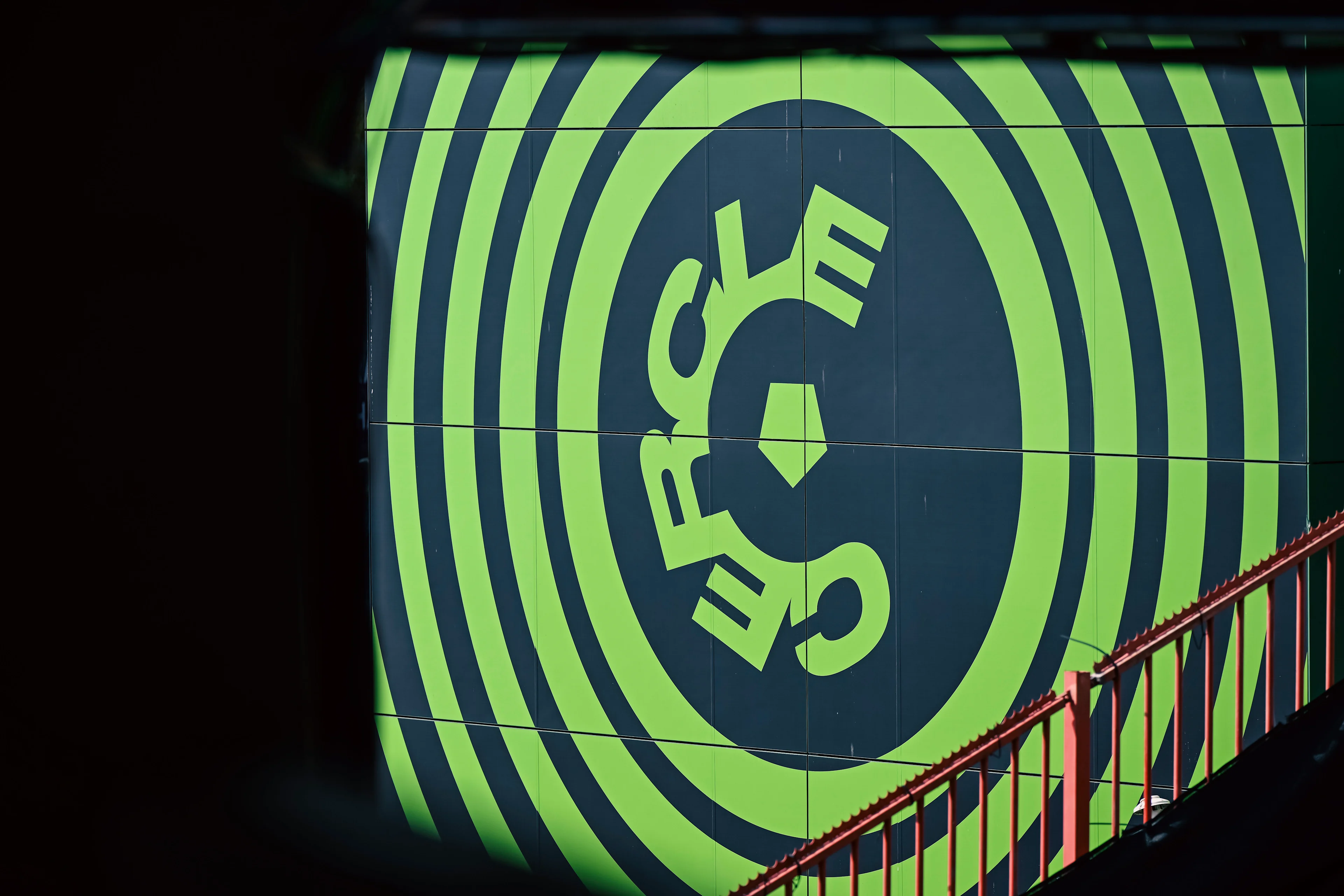 a Cercle Brugge logo pictured at a soccer match between Club Brugge and Cercle Brugge, Sunday 23 August 2026 in Brugge, on day 3 of the 2026-2027 'Jupiler Pro League' first division of the Belgian championship. BELGA PHOTO TOM GOYVAERTS