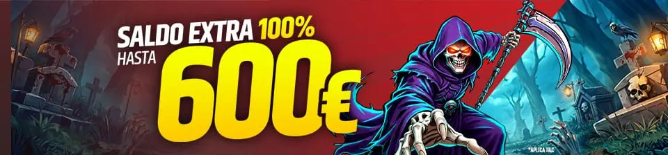 Llévate un 100% hasta 600€ en tu depósito cada día.