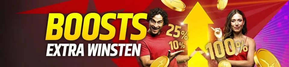Bij Starcasino kan je regelmatig profiteren van speciale win boosts die je winsten verhogen met mooie extra's!