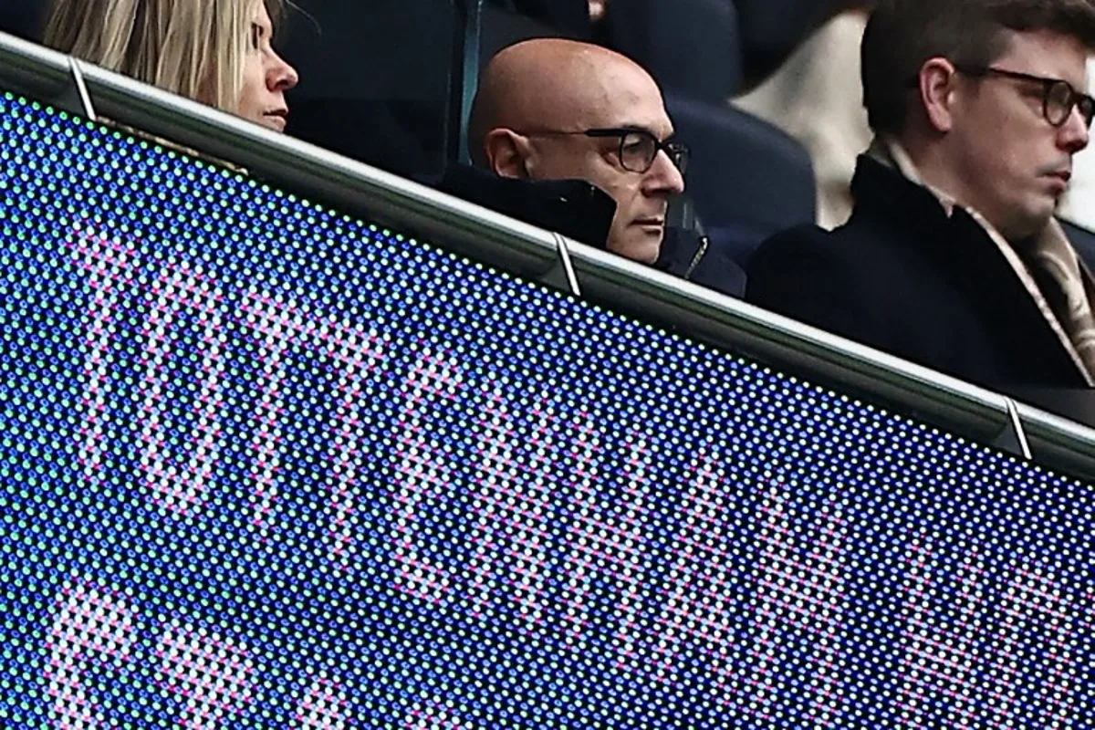 Tottenham Hotspur's English chairman Daniel Levy (C) looks on during the English Premier League football match between Tottenham Hotspur and Leicester City at the Tottenham Hotspur Stadium in London, on January 26, 2025. HENRY NICHOLLS / AFP