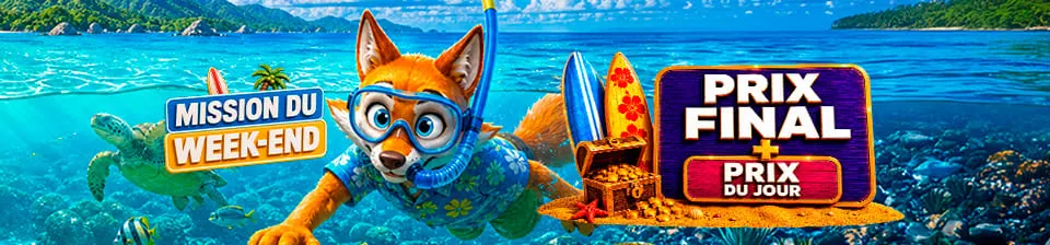 🏖️ Plongez dans l'ambiance plage de Starcasino ! Complétez la Mission du Week-end et profitez de 3 jours de récompenses ensoleillées.  Complétez les 3 jours du calendrier pour débloquer le prix final.
