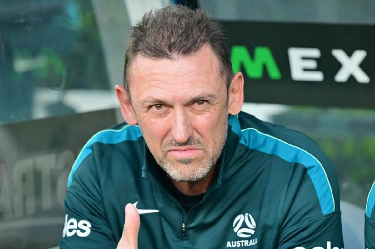 Australia's head coach Tony Popovic is seen before a friendly football match between Mexico and Australia at The Rose Bowl in Pasadena, California, on May 30, 2026. Frederic J. Brown / AFP