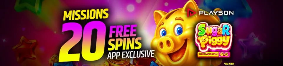 Complete the missions and win free spins.