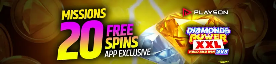 Complete the missions and win free spins.