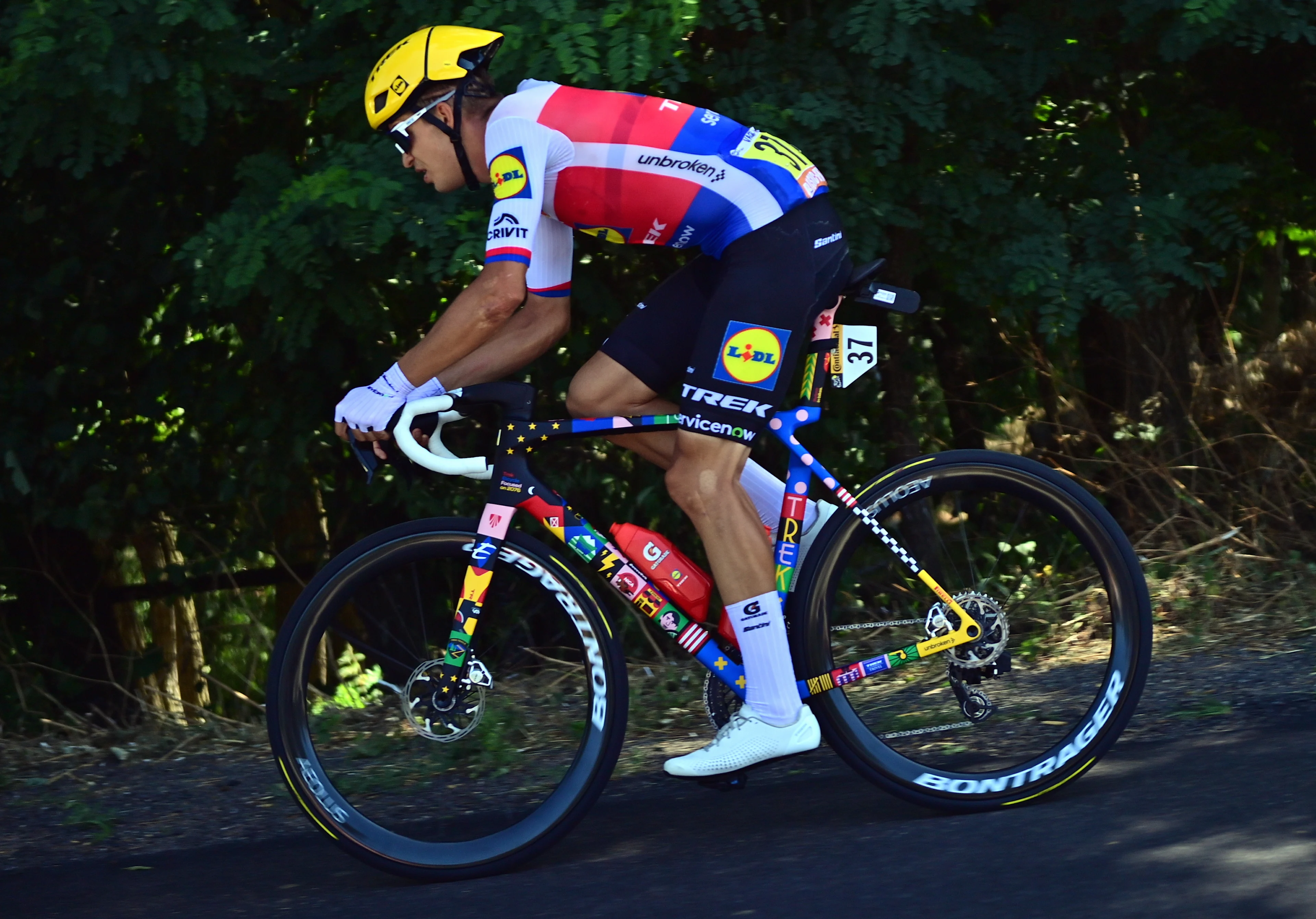 Czech Mathias Vacek of Lidl-Trek pictured in action during stage 18 of the 2026 Tour de France cycling race, a stage of 185km from Voiron to Orcieres-Merlette, on Thursday 23 July 2026. The 113th edition of the Tour de France starts on Saturday 4 July in Barcelona, Spain, and will finish in Paris, France on the 26th of July. BELGA PHOTO POOL PETE GODING