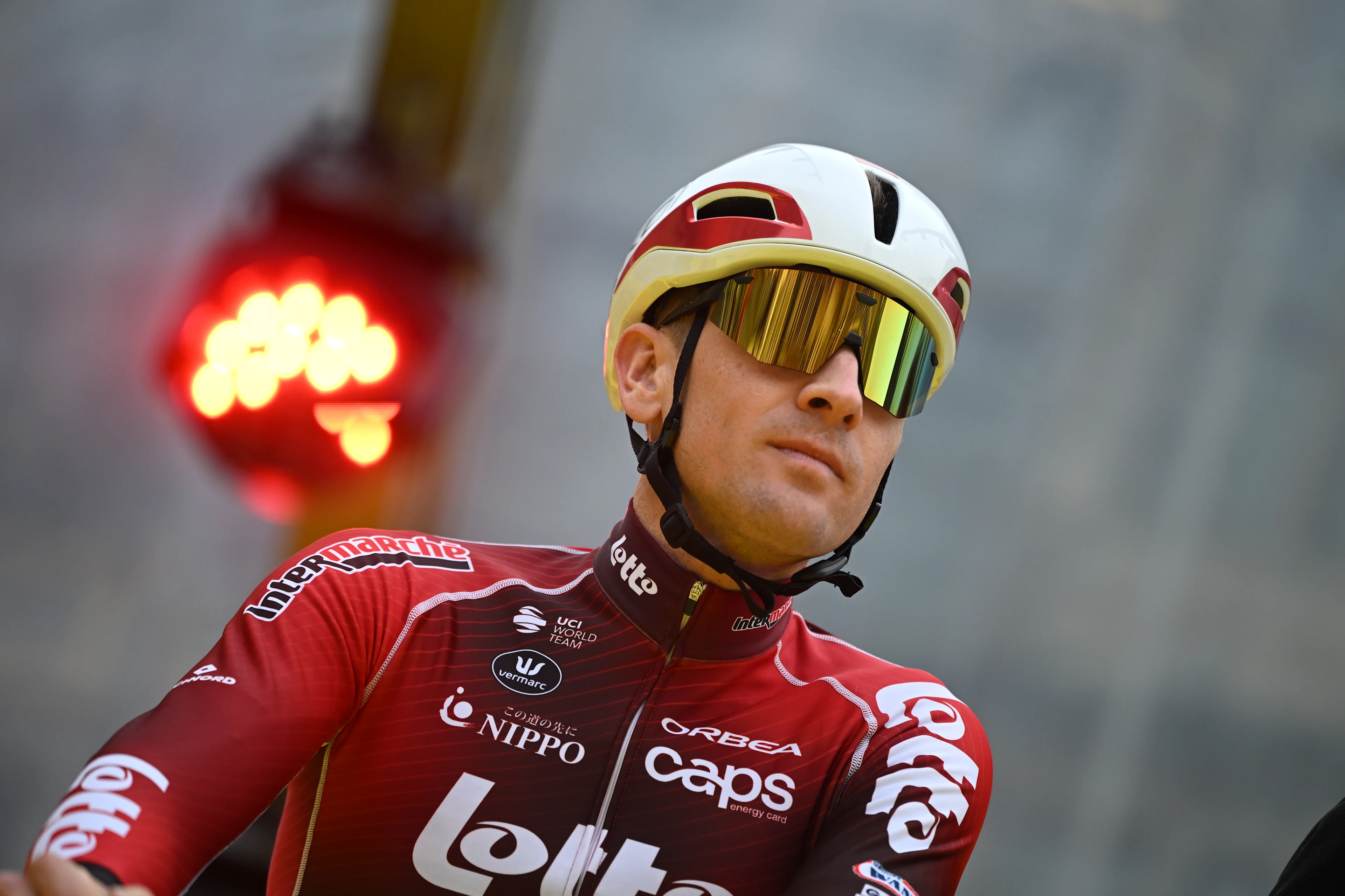 Belgian Toon Aerts of Lotto Intermarche pictured at the start of the men's race of the 'Ronde van Vlaanderen/ Tour des Flandres/ Tour of Flanders' UCI WorldTour one day cycling race, 278 km from Antwerp to Oudenaarde, Sunday 05 April 2026. BELGA PHOTO ELIAS ROM