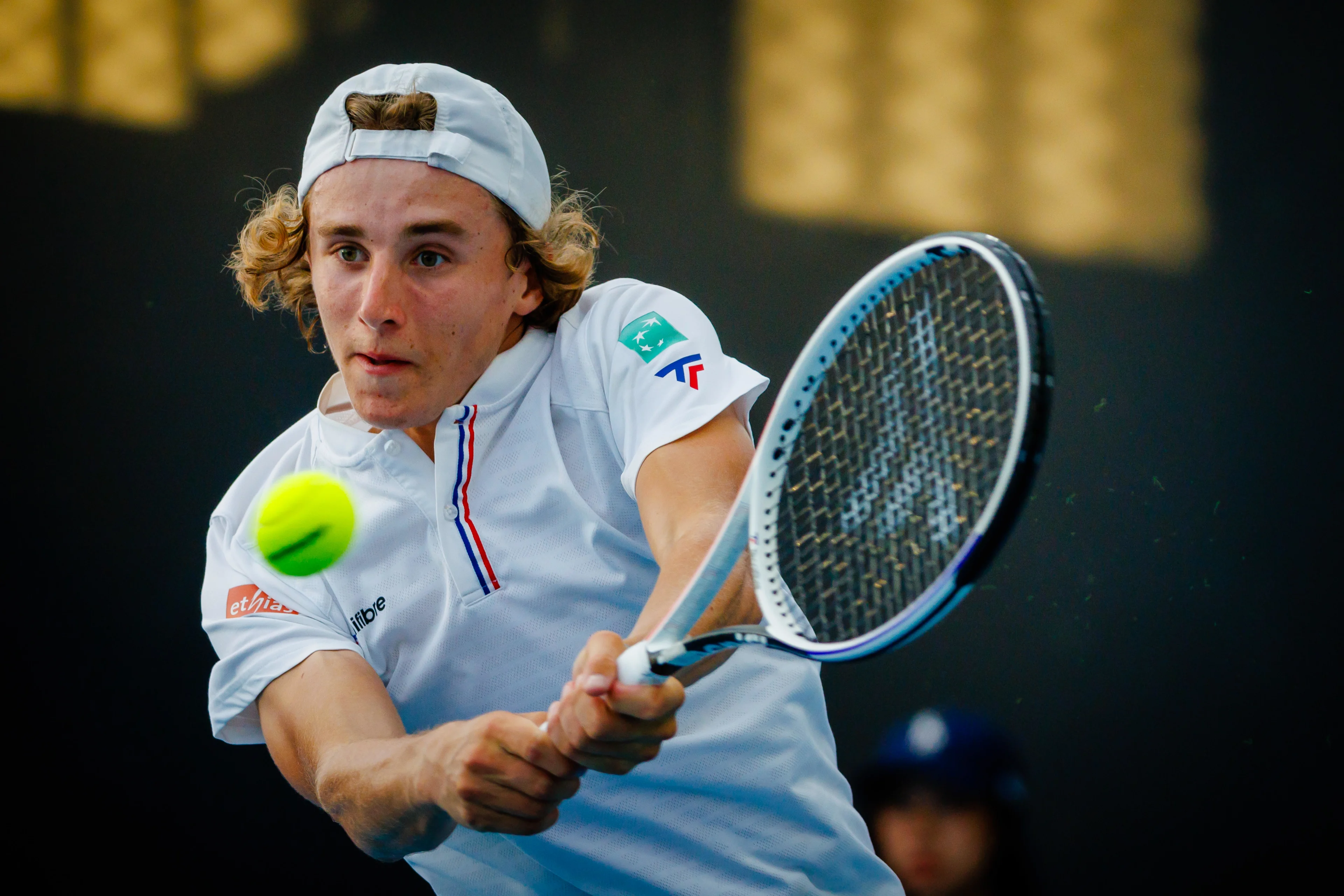 Emilien Demanet pictured during a junior boys' singles first round match between Chinese Zhang and Belgian Demanet at the 'Australian Open' tennis Grand Slam, Saturday 21 January 2023 in Melbourne Park, Melbourne, Australia. BELGA PHOTO PATRICK HAMILTON