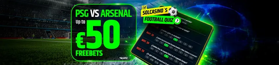 Complete the Solcasino Quiz and win up to €50 in freebet.