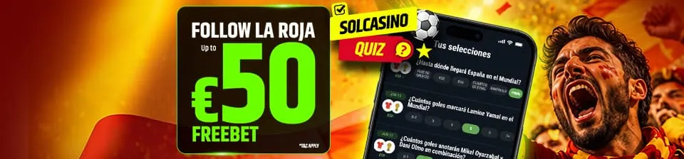 Complete the Solcasino Quiz and win up to €50 in freebet.