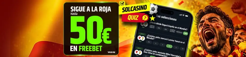 Completa el Quiz de Solcasino y gana hasta 50€ en freebet.