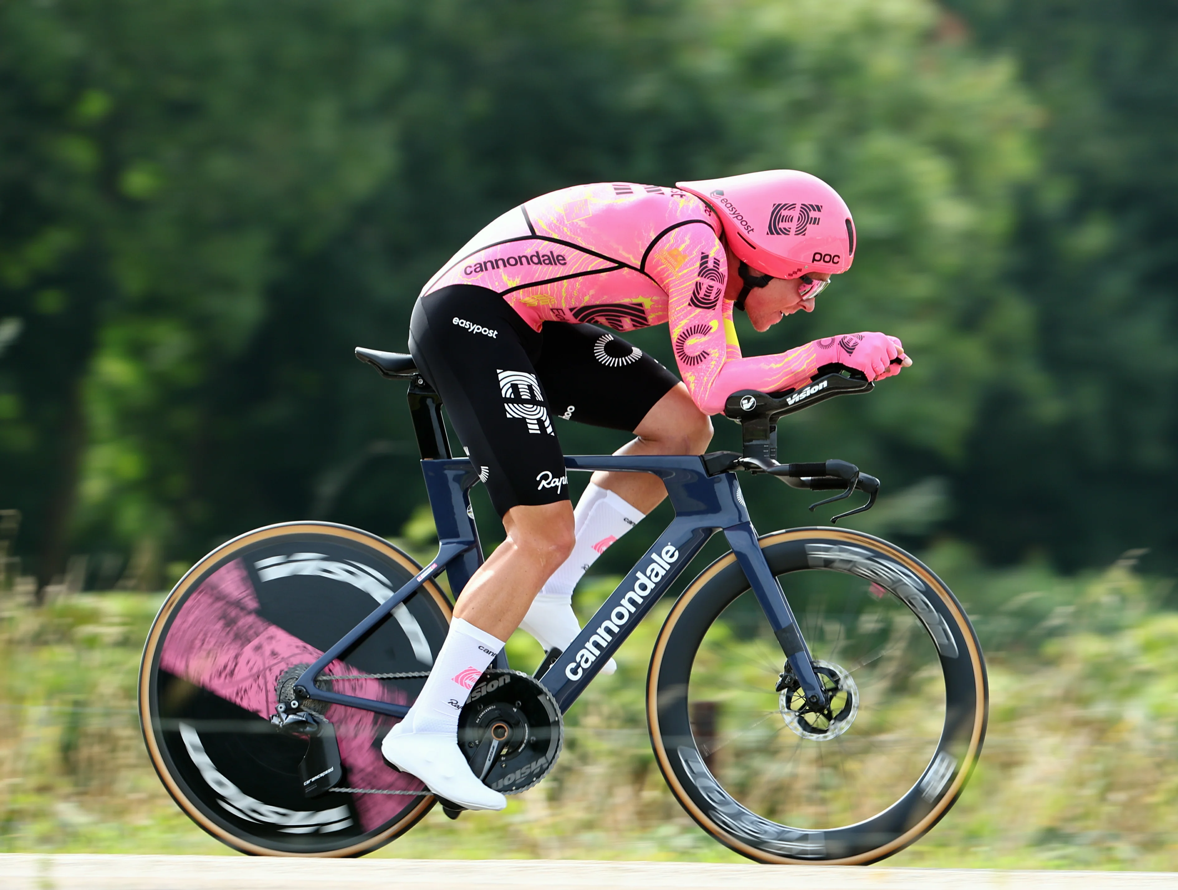 Danish Michael Valgren Hundahl of EF Education-EasyPost pictured in action during stage two of the 'Renewi Tour' multi-stage cycling race, a 15,4km time trial in Tessenderlo on Thursday 29 August 2024. The five-day race takes place in Belgium and the Netherlands. BELGA PHOTO DAVID PINTENS