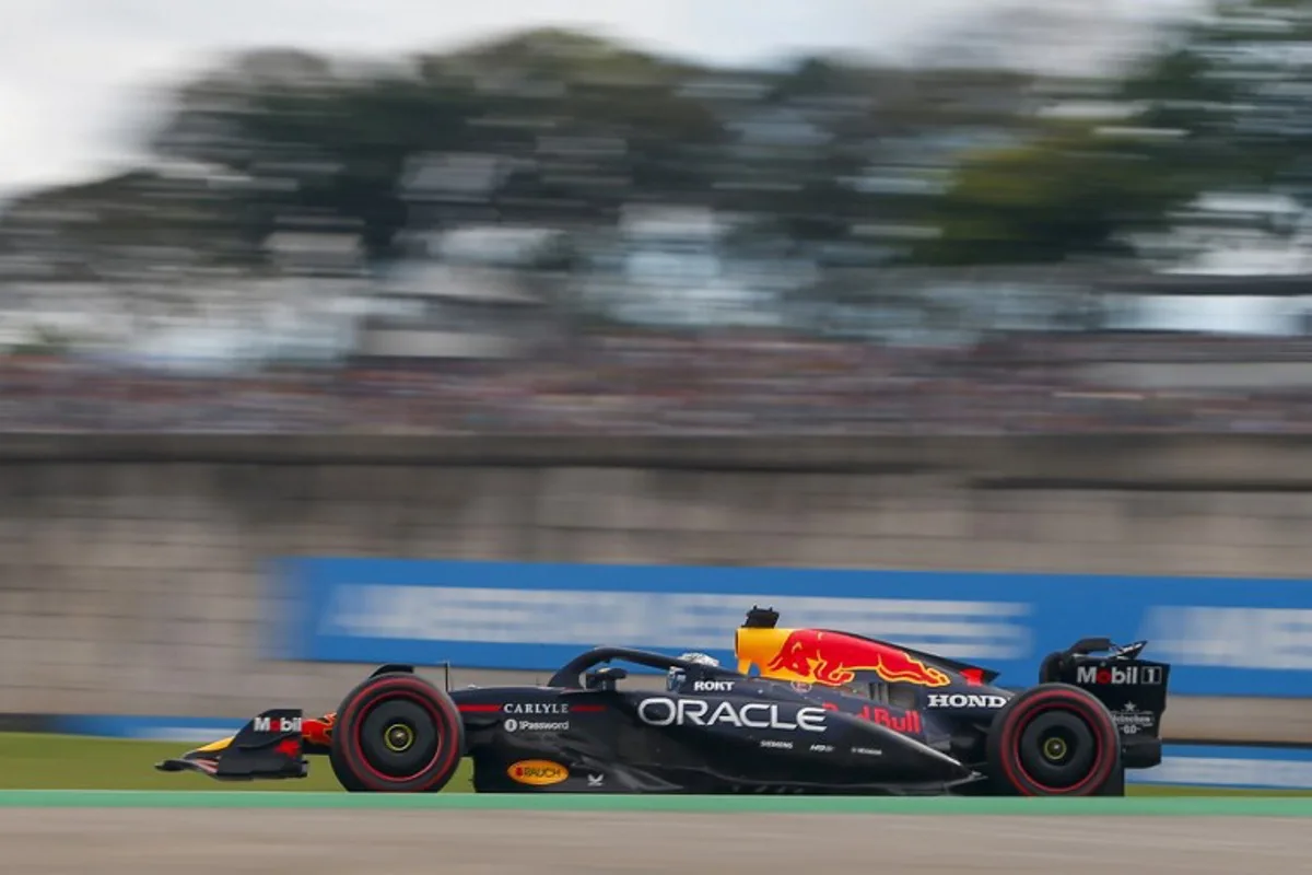 Red Bull Racing's Dutch driver Max Verstappen drives during the qualifying session of the Sao Paulo Formula One Grand Prix at the Jose Carlos Pace racetrack, aka Interlagos, in Sao Paulo, Brazil on November 8, 2025. Miguel SCHINCARIOL / AFP