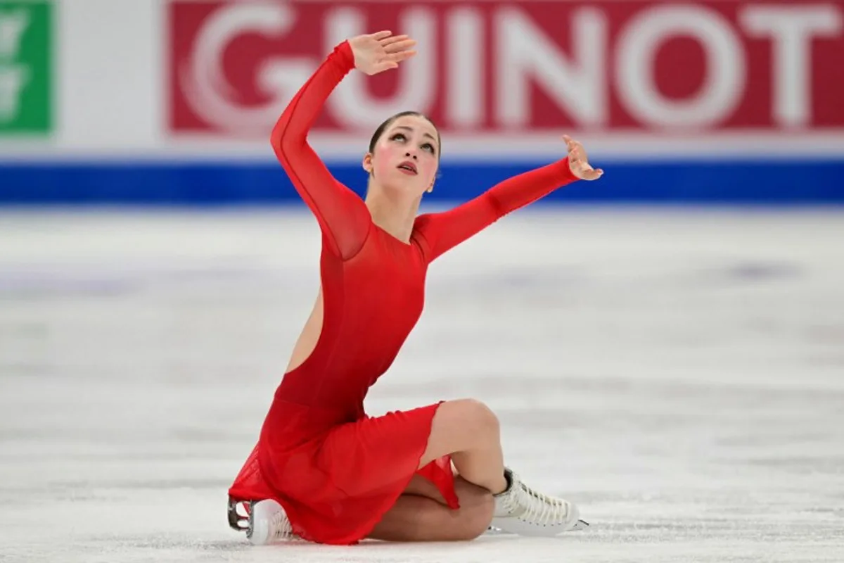 Belgium's Nina Pinzarrone competes during the women's Free Skating event of the ISU Figure Skating European Championships in Tallinn, Estonia on January 31, 2025.  Daniel MIHAILESCU / AFP