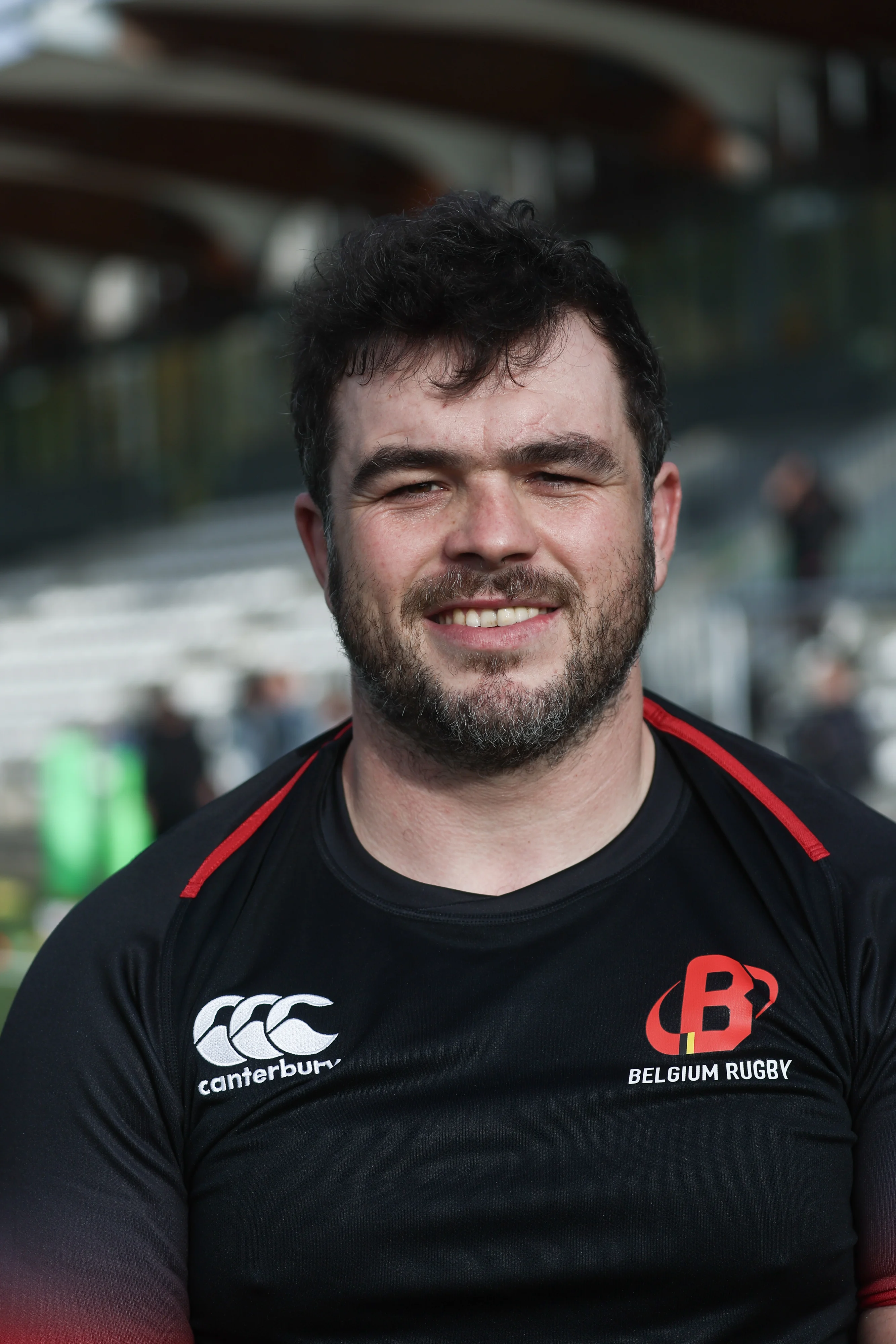 Belgium's Alexandre Raynier poses for the photographer during a training session of the Black Devils, the Belgian national rugby team, at the Nelson Mandela Stadium in Neder-Over-Heembeek, Brussels, Sunday 02 November 2025. The team is preparing for the qualification games for the World Cup. BELGA PHOTO BRUNO FAHY