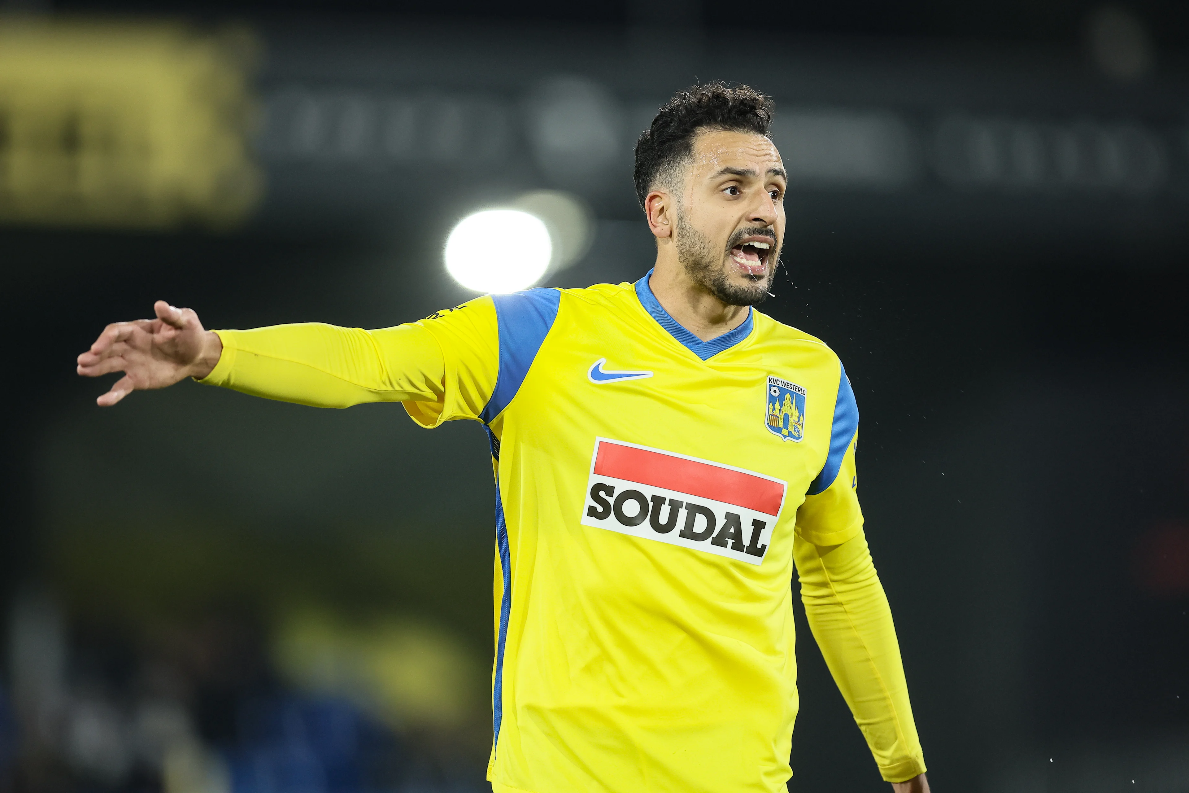 Westerlo's Nacer Chadli pictured during a soccer match between KVC Westerlo and OH Leuven, Saturday 03 February 2024 in Westerlo, on day 24/30 of the 2023-2024 'Jupiler Pro League' first division of the Belgian championship. BELGA PHOTO BRUNO FAHY