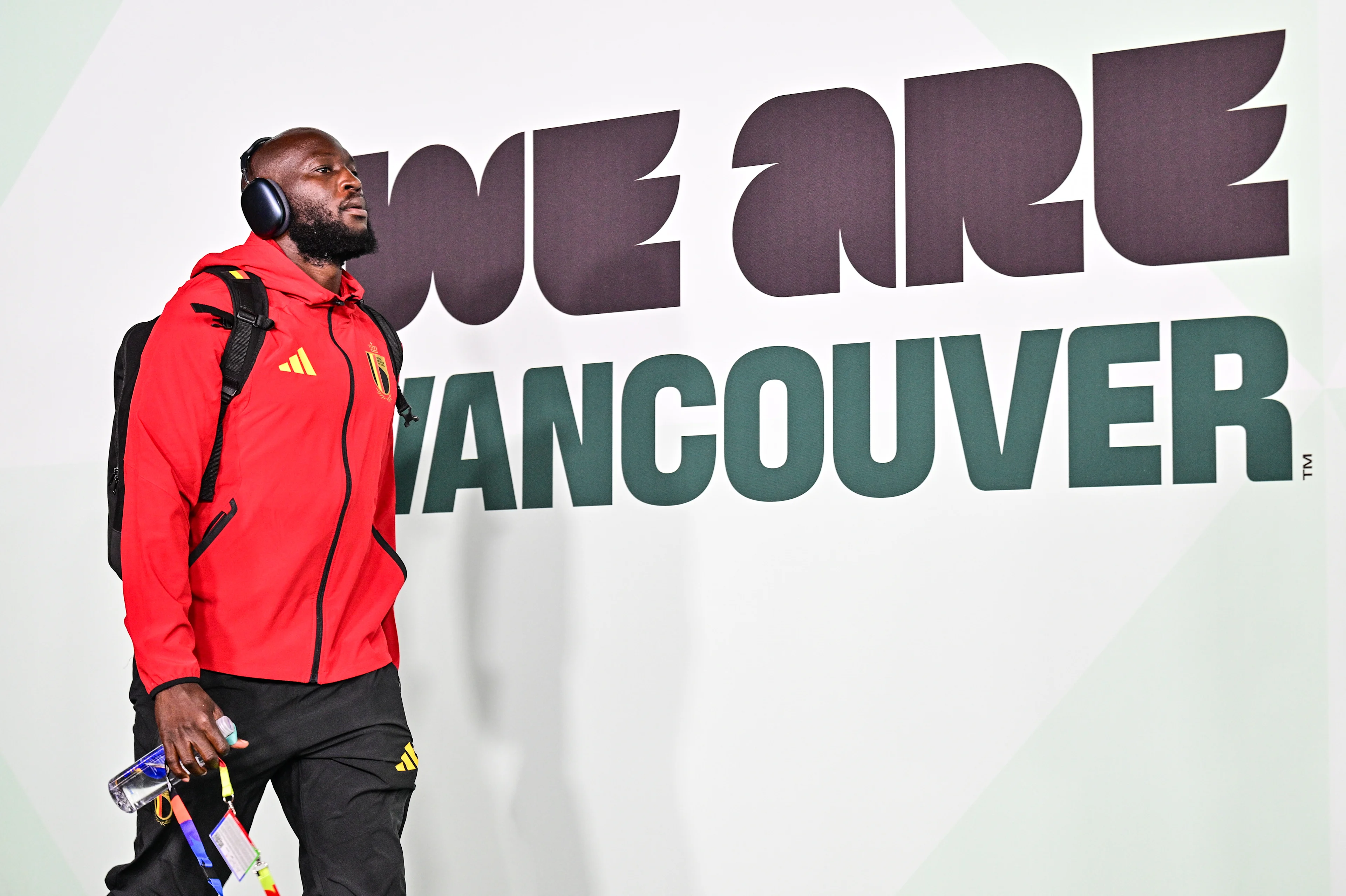 Belgium's Romelu Lukaku arrives for a soccer game between Belgian national team Red Devils and New Zealand, on Friday 26 June 2026, at the BC Place Vancouver stadium in Vancouver, Canada, the third game in the group stage of the FIFA World Cup 2026. The Diables Rouges - Rode Duivels were drawn into Group G. BELGA PHOTO DIRK WAEM