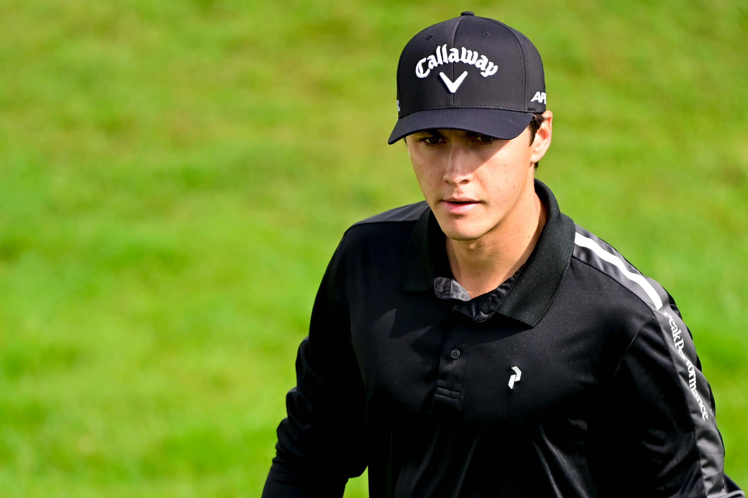 Belgian Matthis Besard pictured during the first round (1/4) at the 2024 Soudal Open DP World Tour golf tournament, in Schilde, Thursday 23 May 2024. The 2024 Soudal Open takes place from 23 to 26 May at the Rinkven Golf Club in Schilde. BELGA PHOTO DIRK WAEM