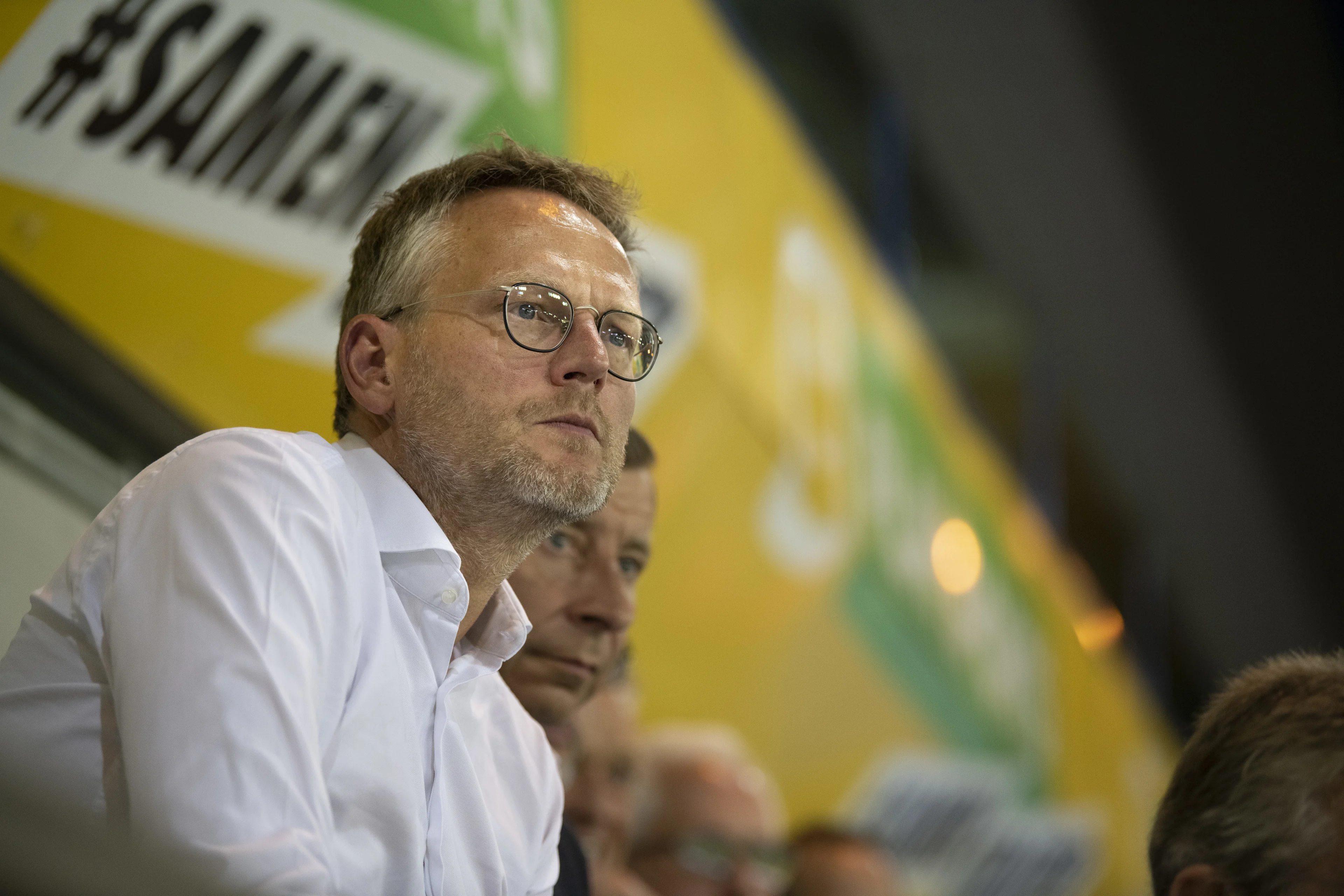 Genk's chairman Peter Croonen pictured during a soccer match between KRC Genk and Union Saint-Gilloise, Sunday 12 September 2021 in Genk, on day 7 of the 2021-2022 'Jupiler Pro League' first division of the Belgian championship. BELGA PHOTO CHRISTOPHE KETELS