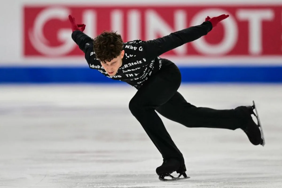 Switzerland's Lukas Britschgi competes during the men's Short Program event of the ISU Figure Skating European Championships in Tallinn, Estonia on January 30, 2025.  Daniel MIHAILESCU / AFP