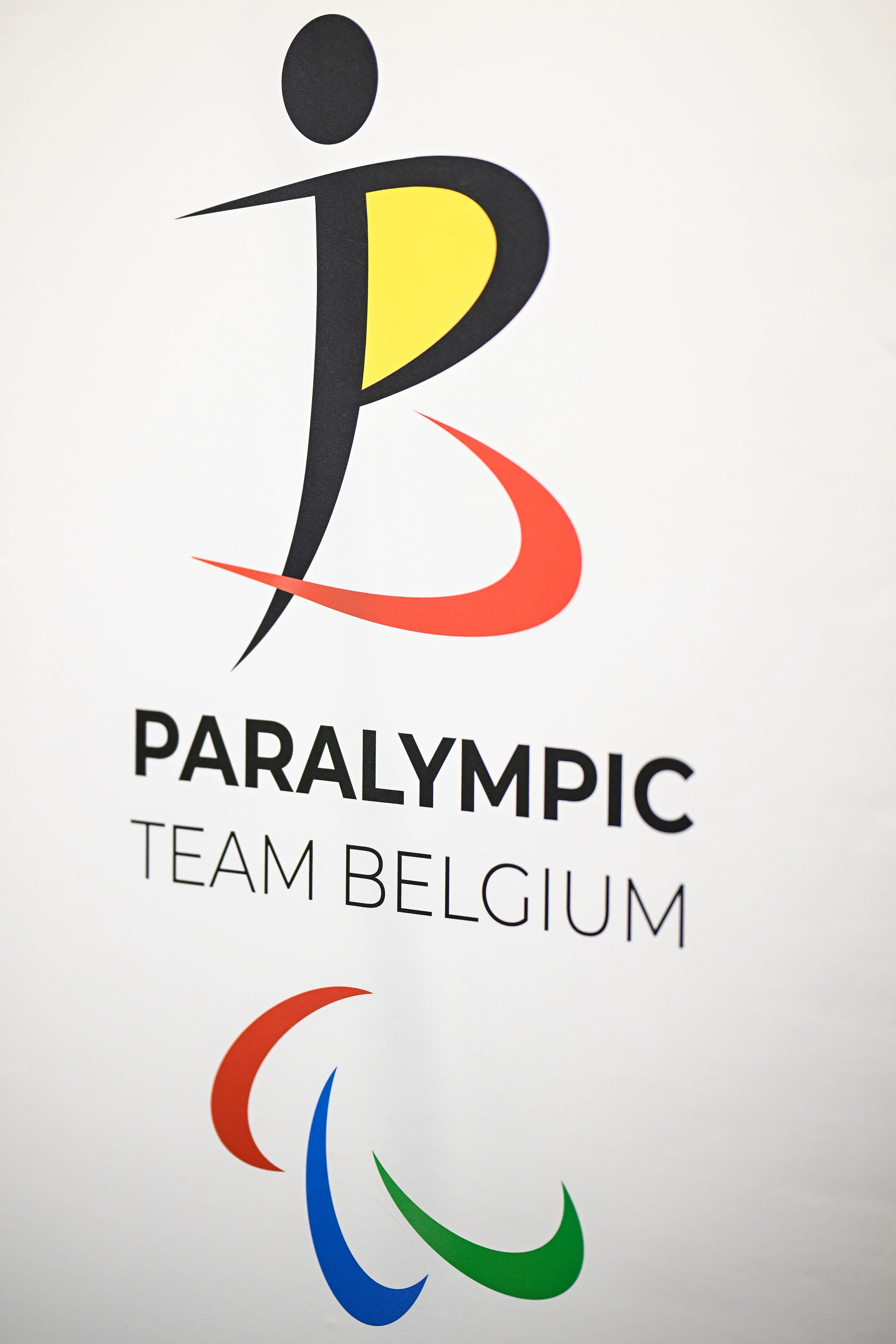 The Paralympic Team Belgium logo pictured at a press conference of the Paralympic Team Belgium to present the athletes representing Belgium at the 2026 Paralympic Winter Games in Cortina d'Ampezzo and Milan (from March 6 to 15), on Tuesday 24 February 2026, in Brussels. BELGA PHOTO TOM GOYVAERTS