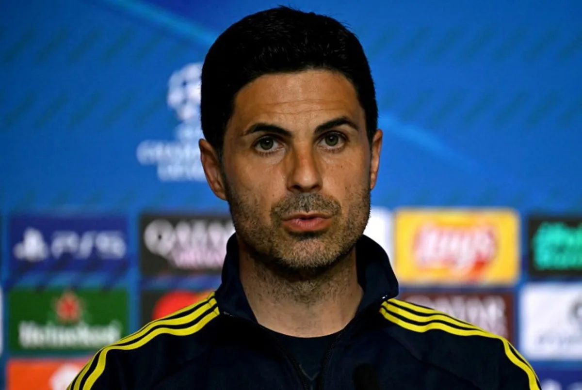 Arsenal's Spanish coach Mikel Arteta attends a press conference on the eve of the UEFA Champions League semi final first leg football match against Club Atletico de Madrid at the Metropolitano stadium in Madrid on April 28, 2026.  Javier SORIANO / AFP
