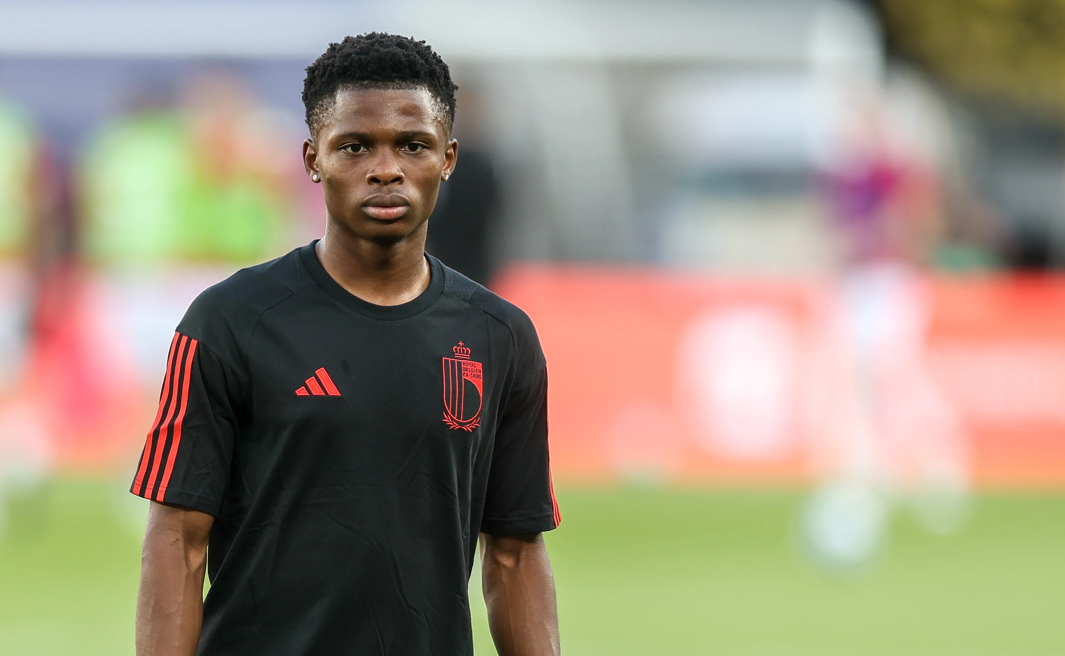 Belgium's Largie Ramazani pictured before the second game of the group stage (group A) between Georgia and Belgium at the UEFA Under21 European Championships, in Tbilisi, Georgia, Saturday 24 June 2023. The UEFA Under21 European Championships take place from 21 June to 08 July in Georgia and Romania. BELGA PHOTO BRUNO FAHY