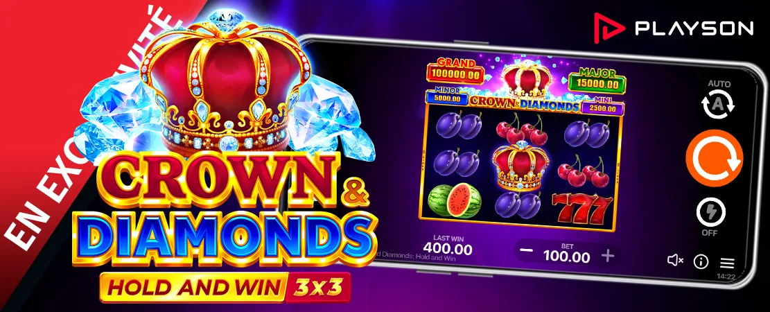 👑 En exclusivité sur Starcasino ! Crown and Diamonds: Hold and Win de Playson !